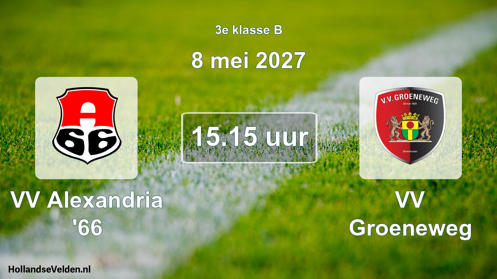 Geplande wedstrijd: VV Alexandria '66 - VV Groeneweg (8 mei 2027)