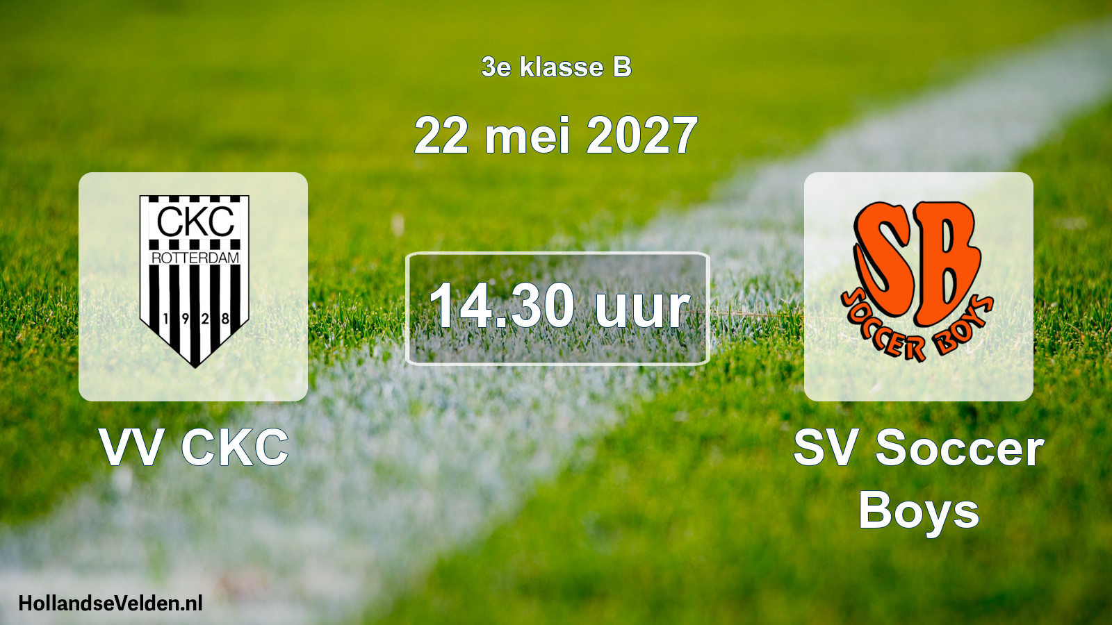 Geplande wedstrijd: VV CKC - SV Soccer Boys (22 mei 2027)