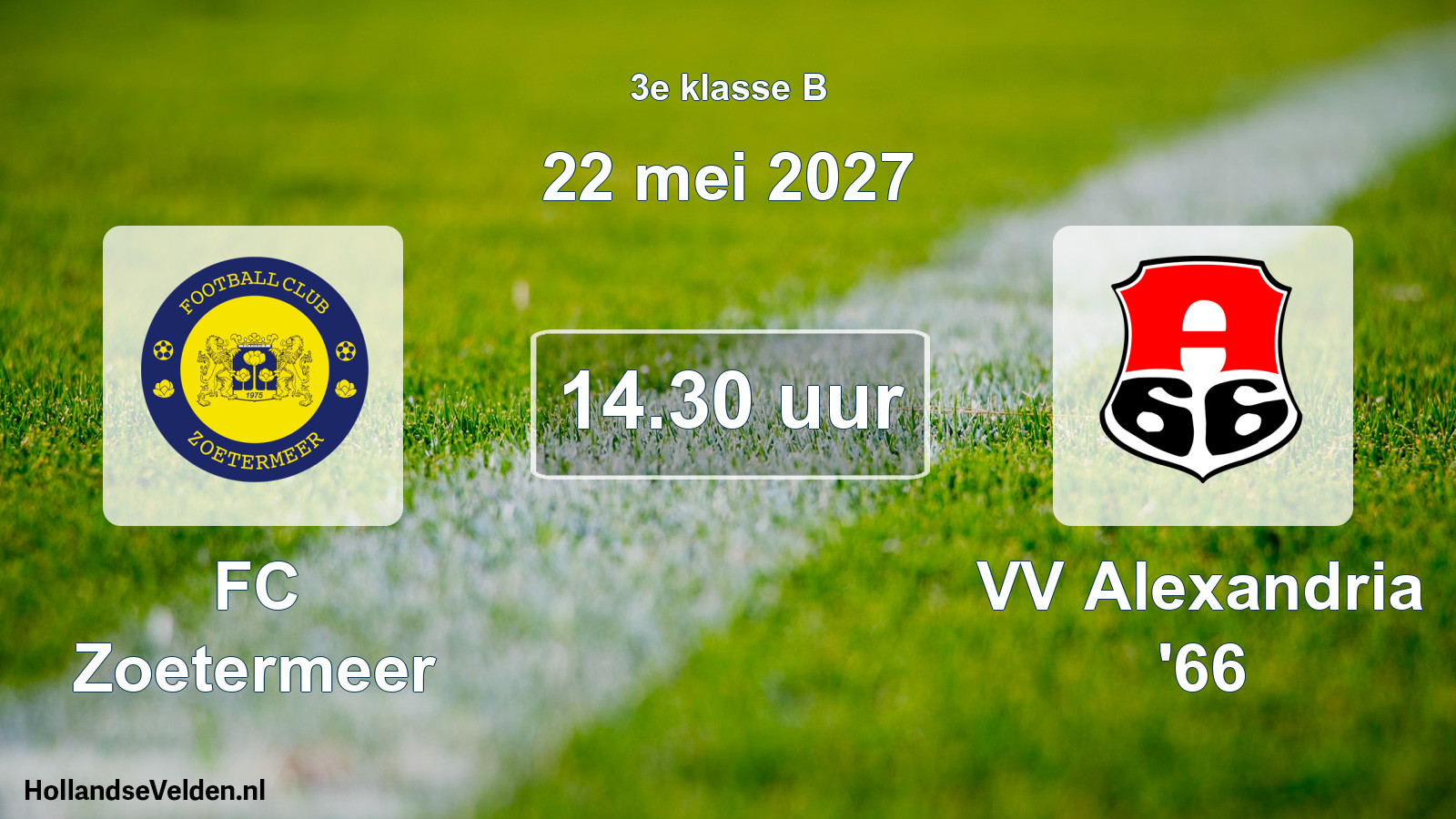 Geplande wedstrijd: FC Zoetermeer - VV Alexandria '66 (22 mei 2027)