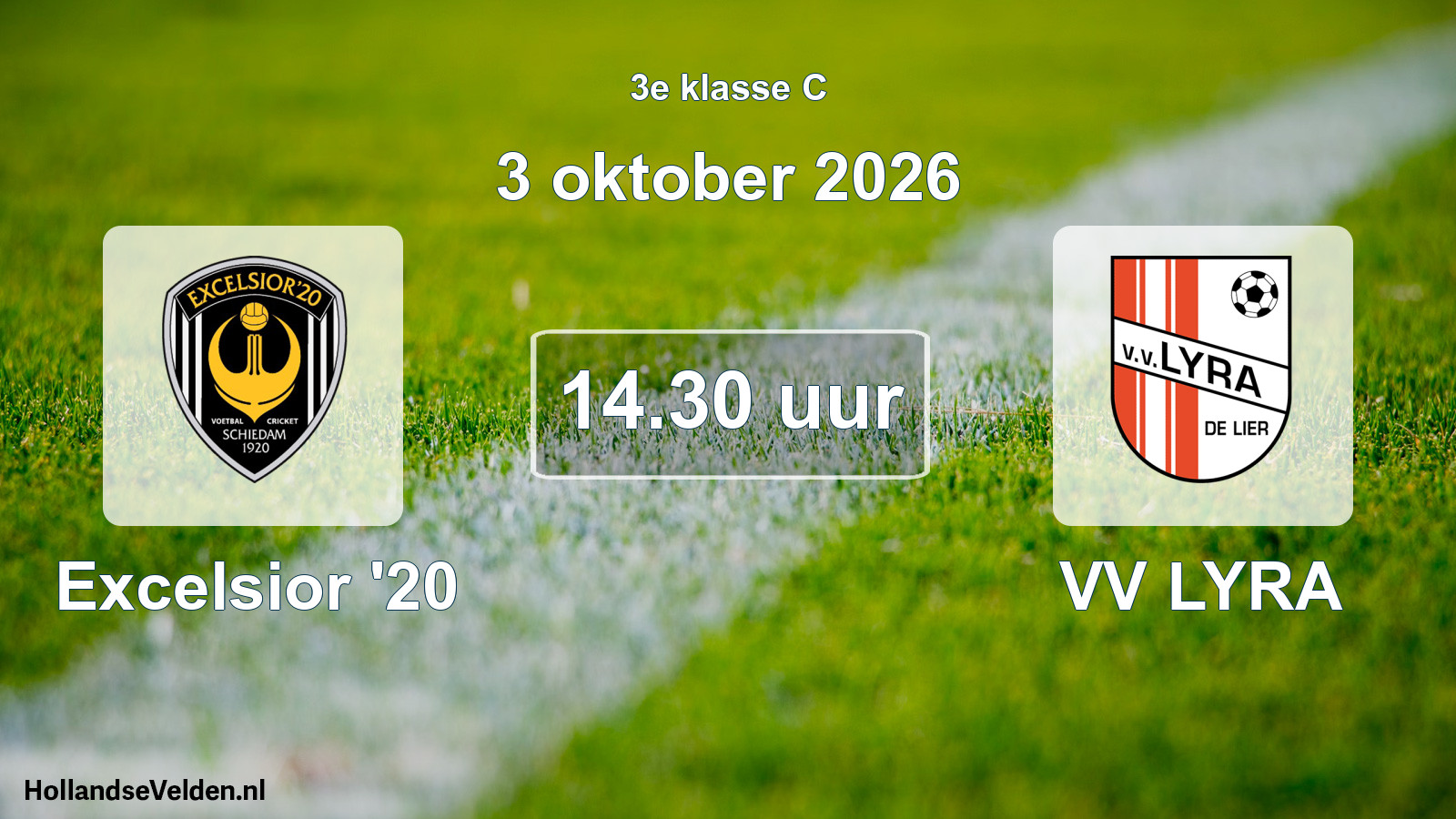Geplande wedstrijd: Excelsior '20 - VV LYRA (3 oktober 2026)