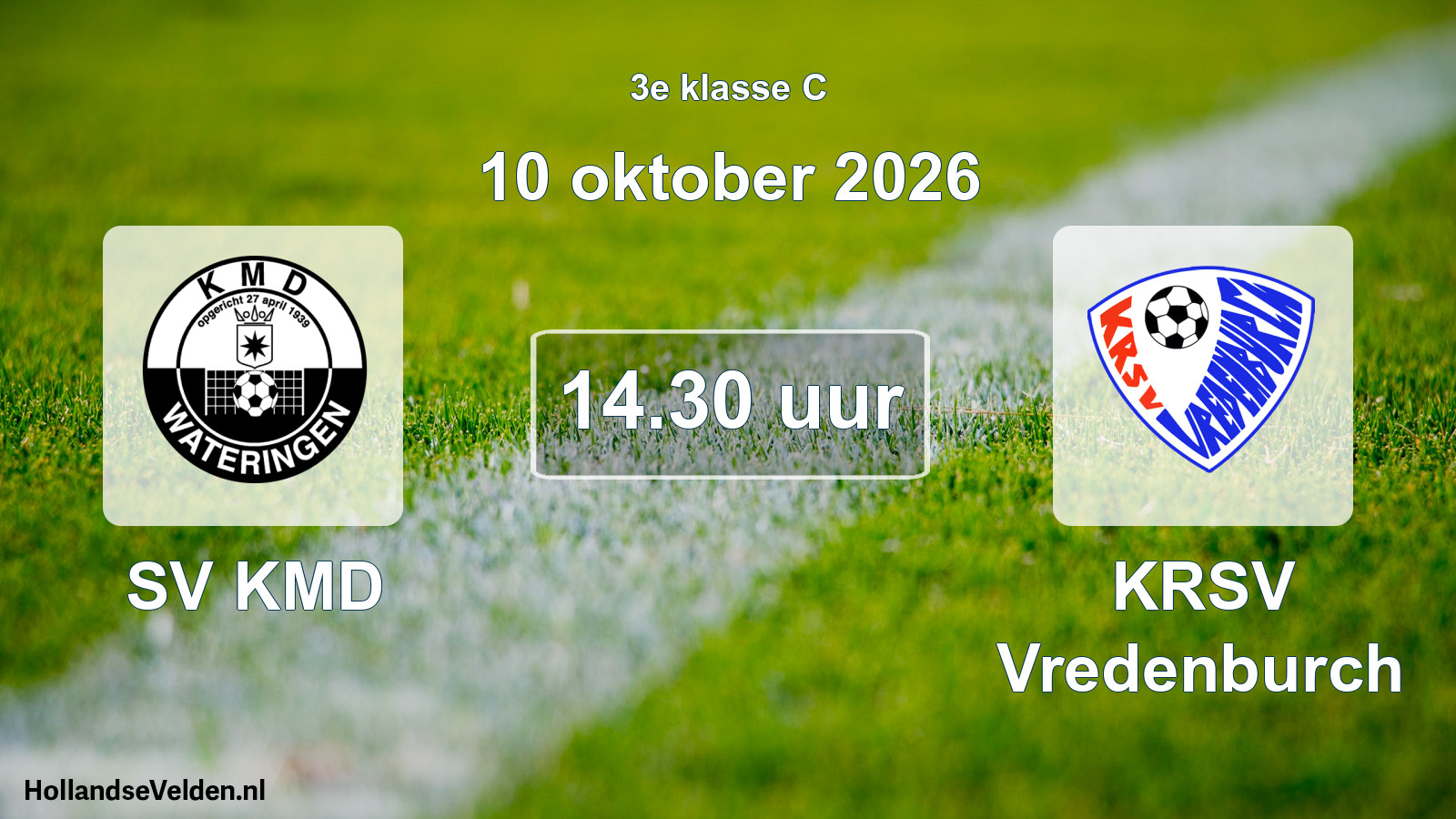 Geplande wedstrijd: SV KMD - KRSV Vredenburch (10 oktober 2026)