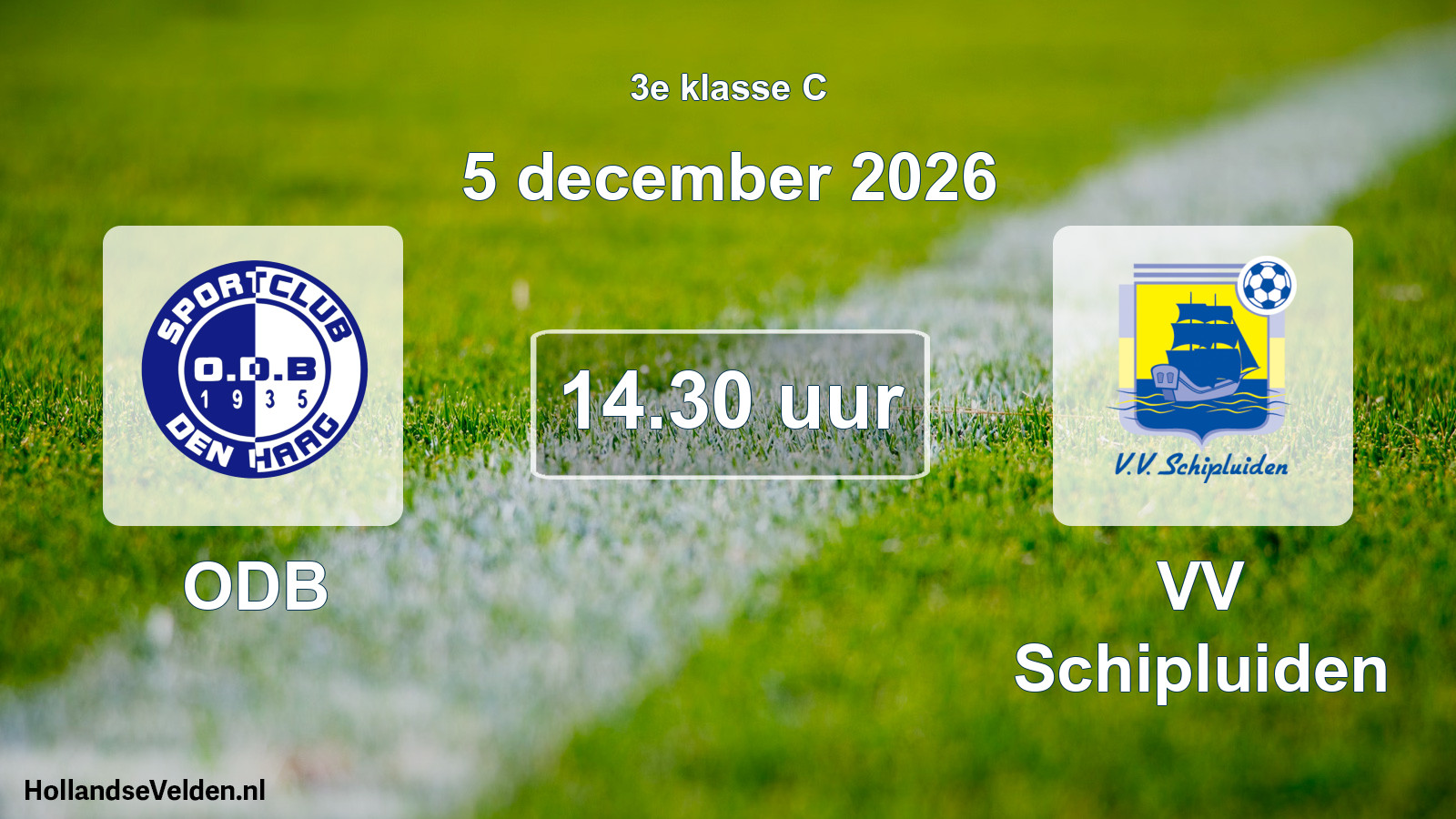 Geplande wedstrijd: ODB - VV Schipluiden (5 december 2026)
