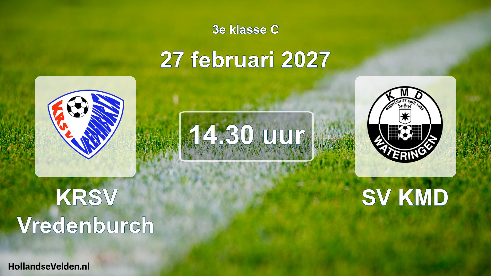 Geplande wedstrijd: KRSV Vredenburch - SV KMD (27 februari 2027)