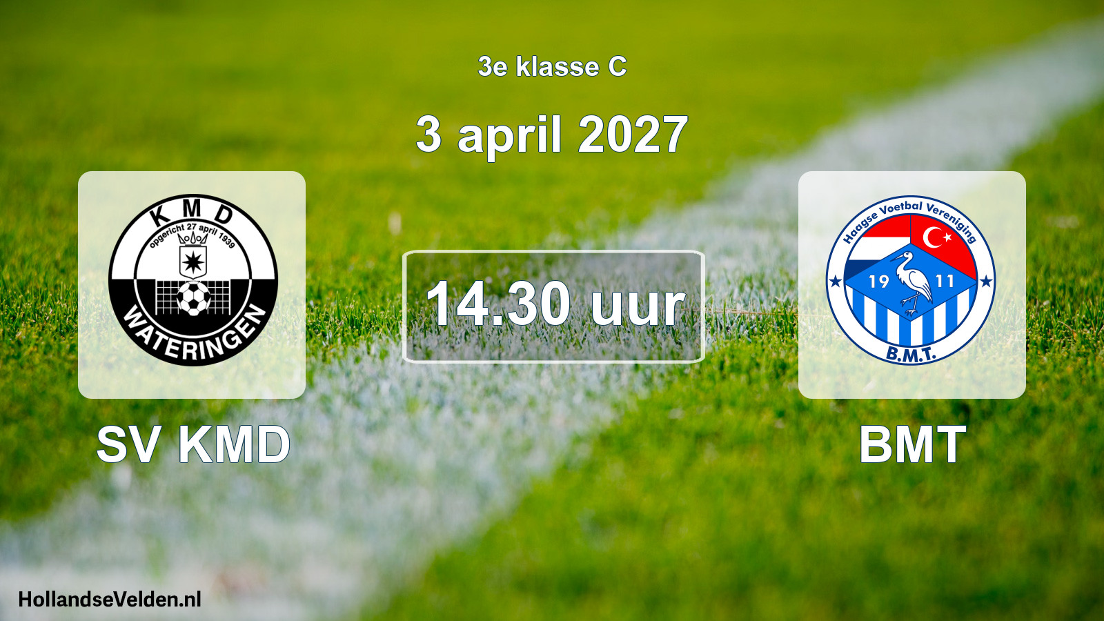 Geplande wedstrijd: SV KMD - BMT (3 april 2027)