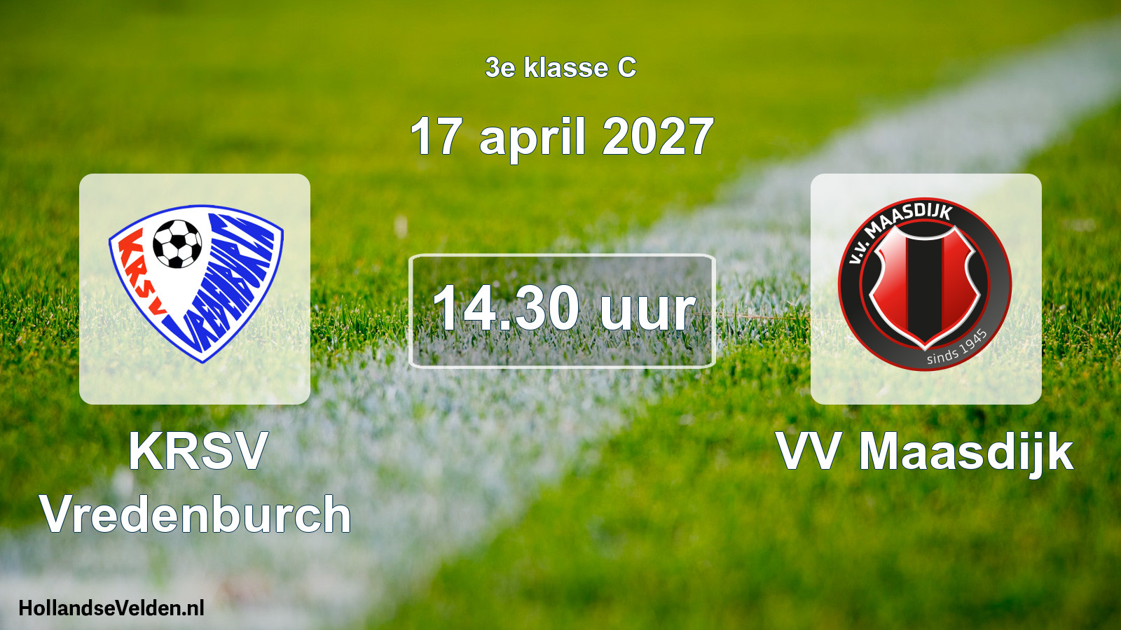 Geplande wedstrijd: KRSV Vredenburch - VV Maasdijk (17 april 2027)
