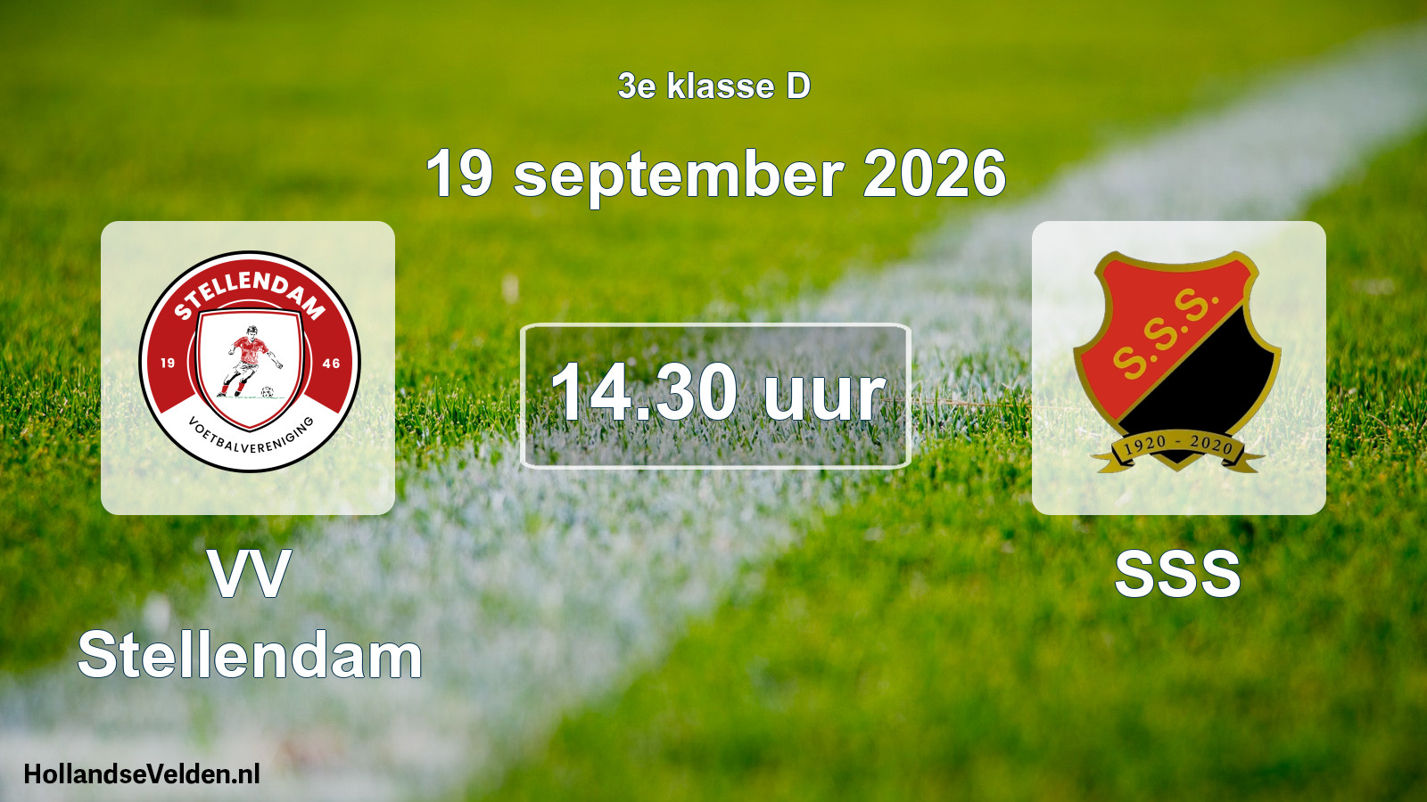 Geplande wedstrijd: VV Stellendam - SSS (19 september 2026)
