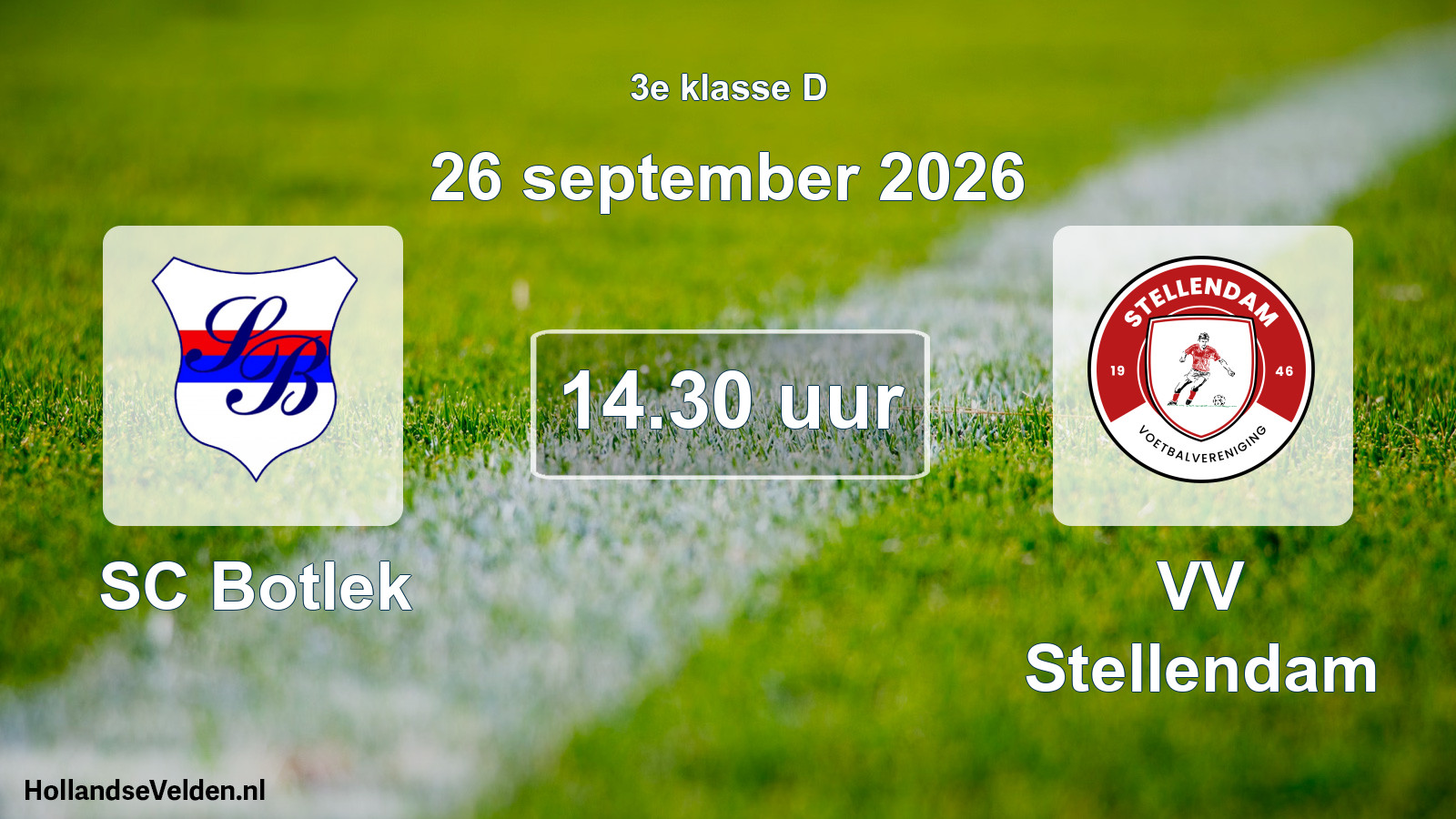 Geplande wedstrijd: SC Botlek - VV Stellendam (26 september 2026)