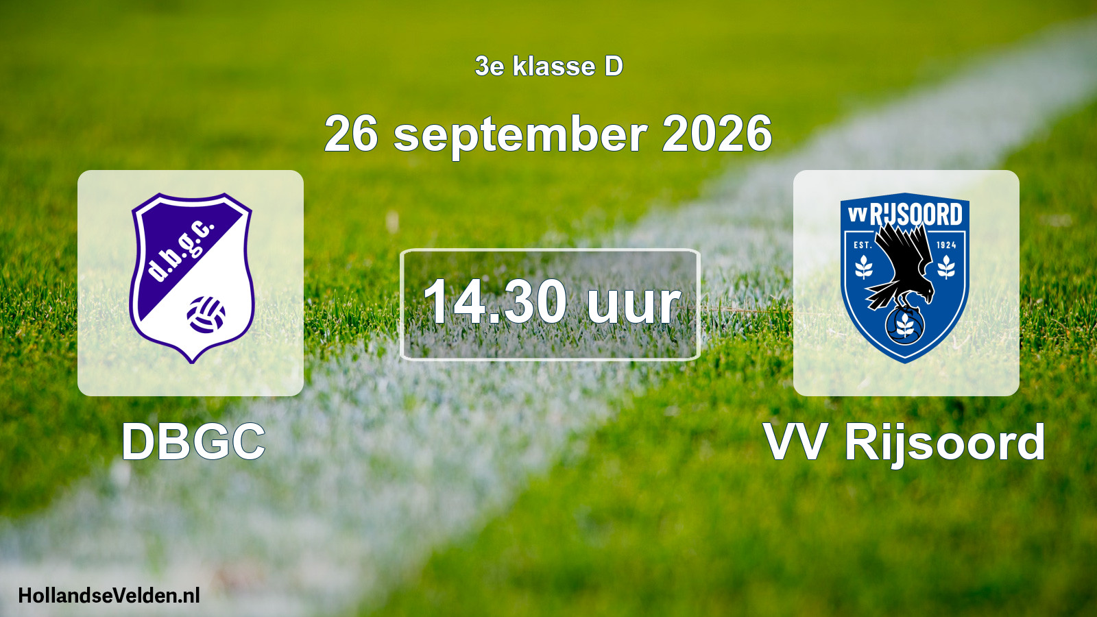 Geplande wedstrijd: DBGC - VV Rijsoord (26 september 2026)