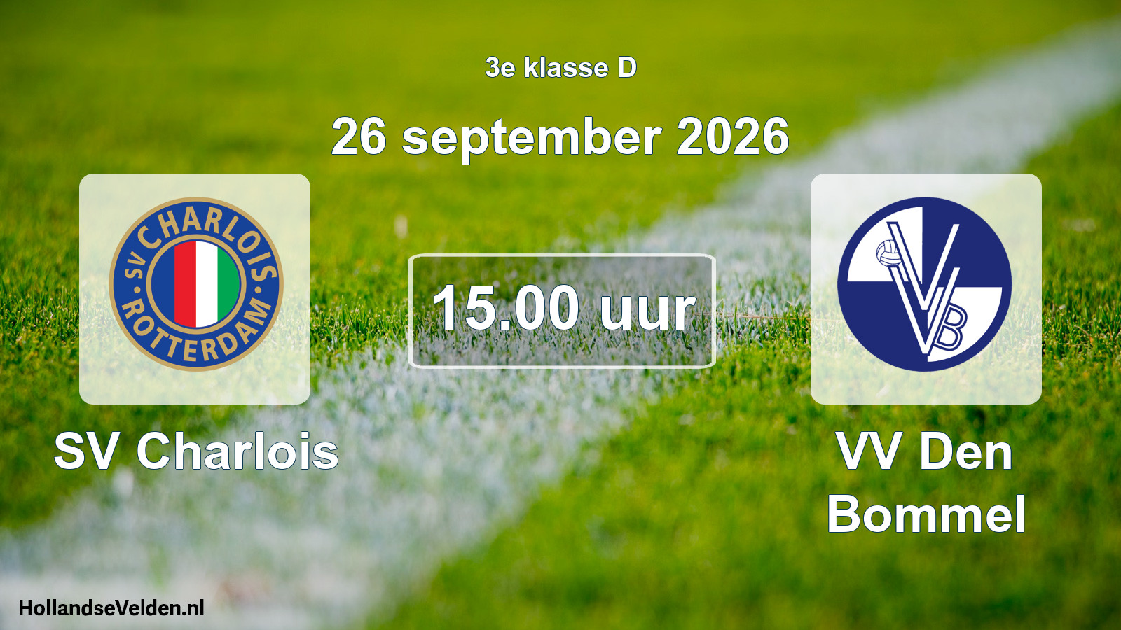 Geplande wedstrijd: SV Charlois - VV Den Bommel (26 september 2026)