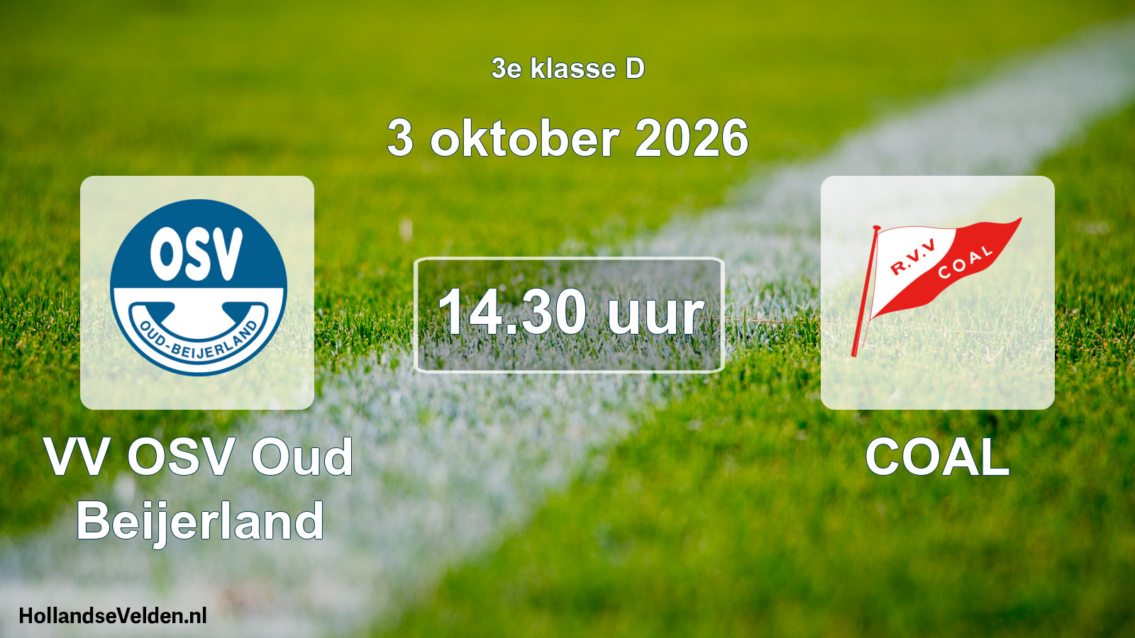 Geplande wedstrijd: VV OSV Oud Beijerland - COAL (3 oktober 2026)