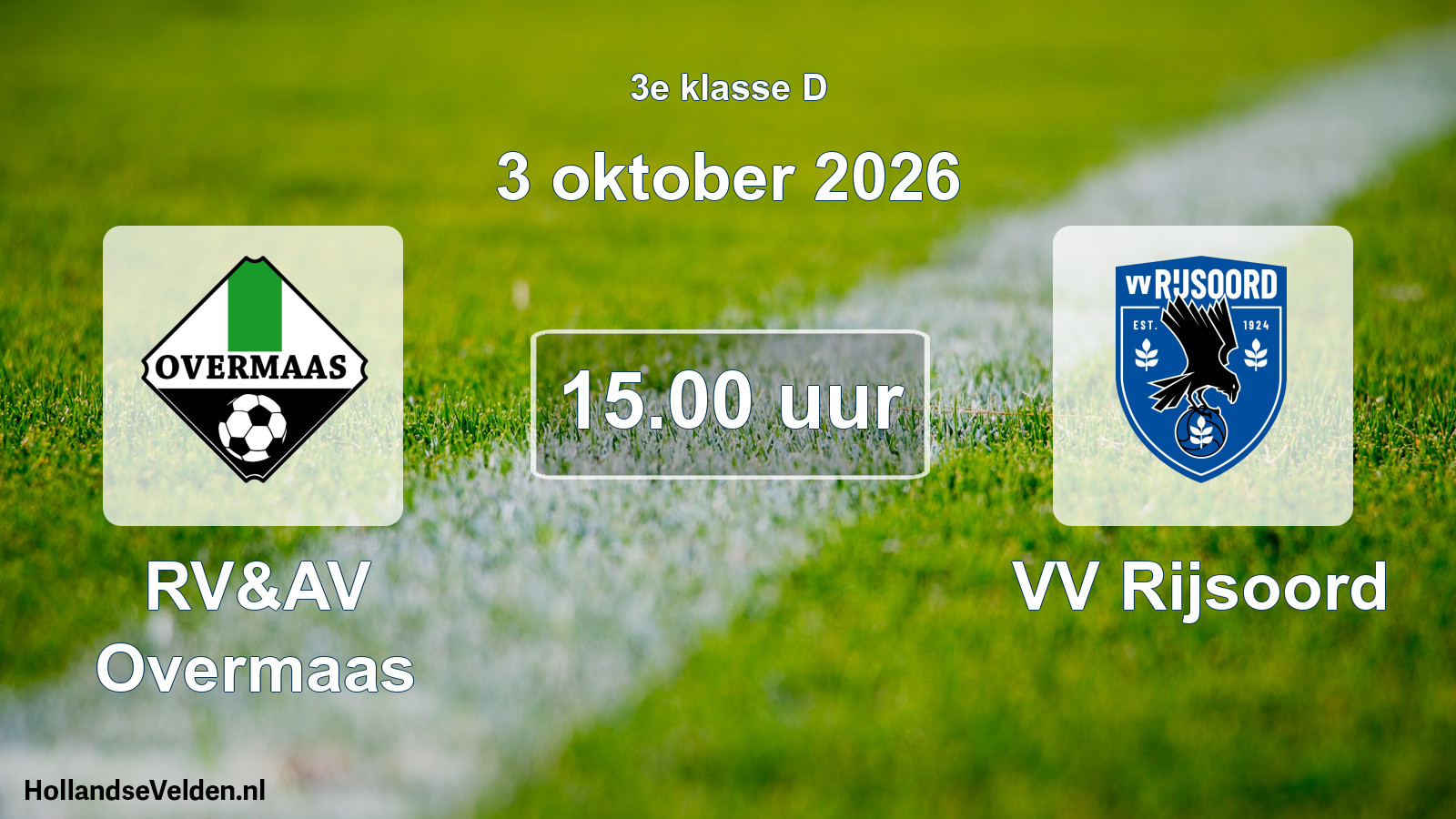 Geplande wedstrijd: RV&AV Overmaas - VV Rijsoord (3 oktober 2026)