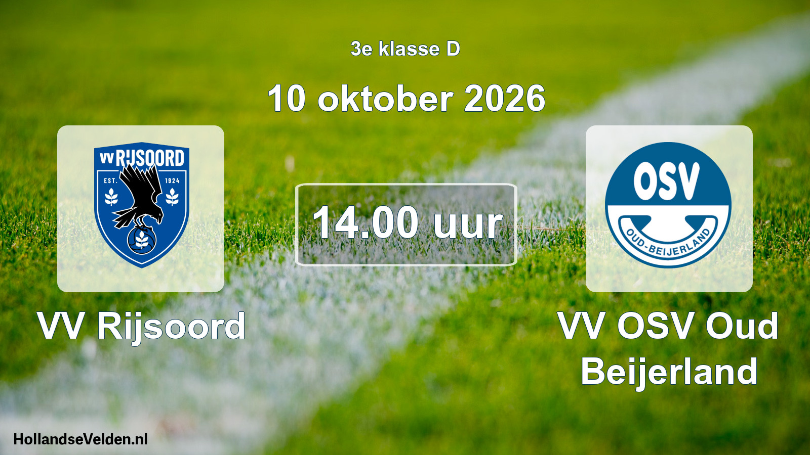 Geplande wedstrijd: VV Rijsoord - VV OSV Oud Beijerland (10 oktober 2026)