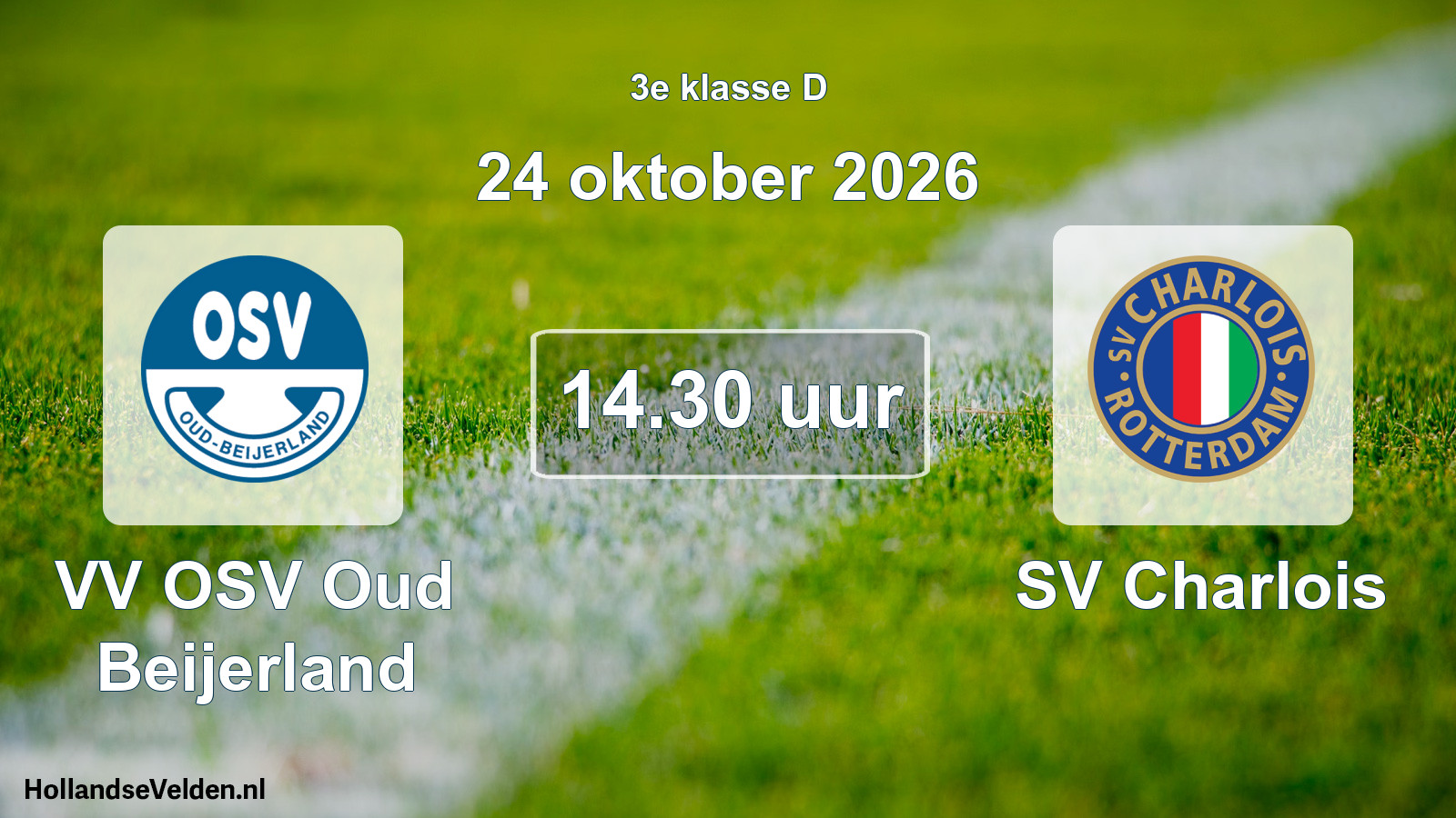 Geplande wedstrijd: VV OSV Oud Beijerland - SV Charlois (24 oktober 2026)