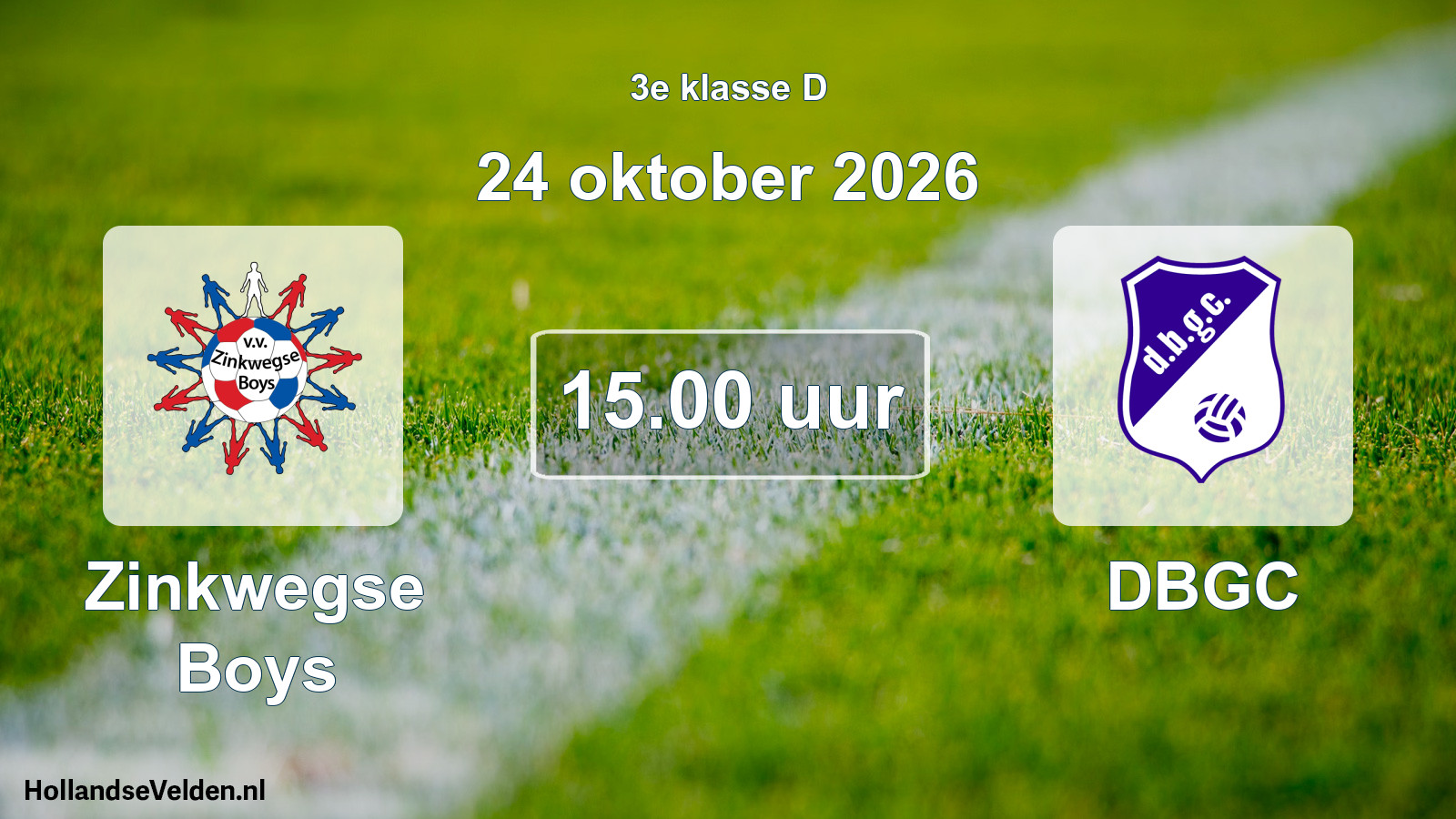 Geplande wedstrijd: Zinkwegse Boys - DBGC (24 oktober 2026)
