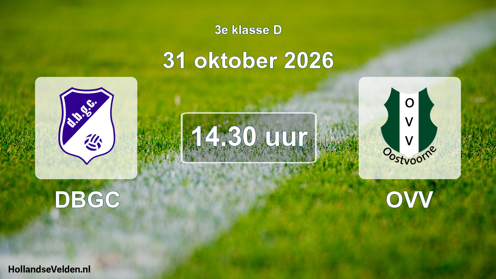 Geplande wedstrijd: DBGC - OVV (31 oktober 2026)