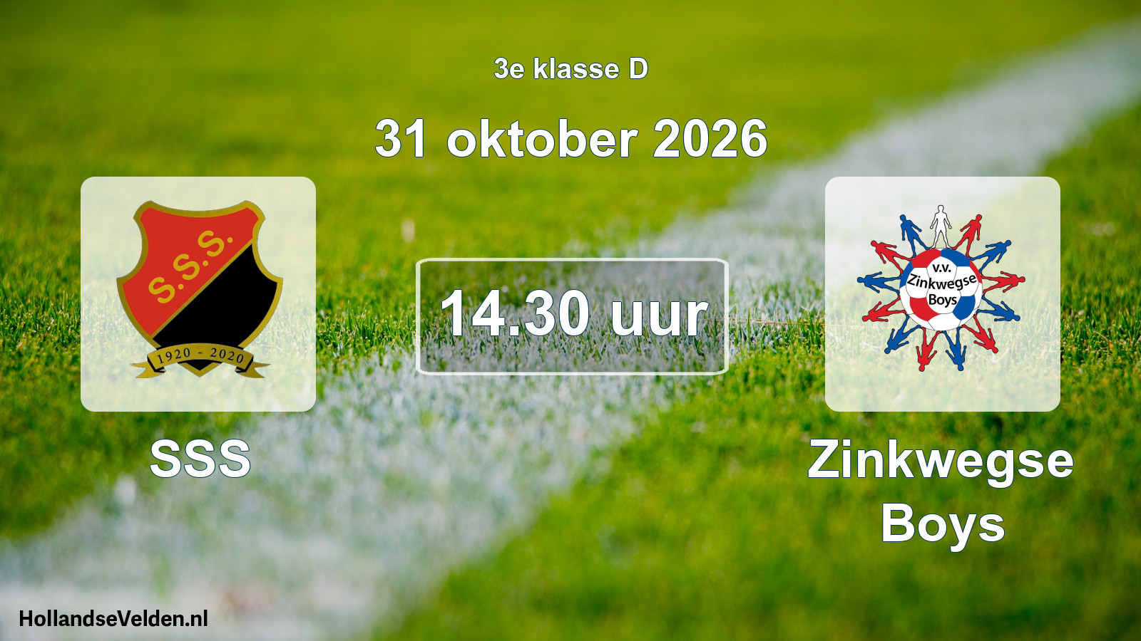 Geplande wedstrijd: SSS - Zinkwegse Boys (31 oktober 2026)