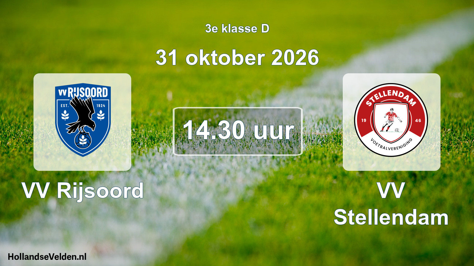 Geplande wedstrijd: VV Rijsoord - VV Stellendam (31 oktober 2026)