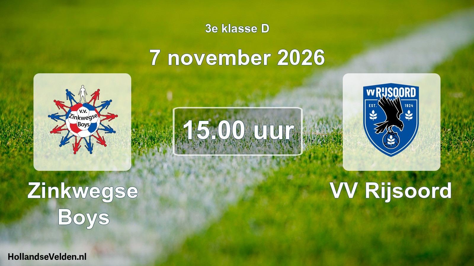 Scheduled Match: Zinkwegse Boys - VV Rijsoord (7 November 2026)