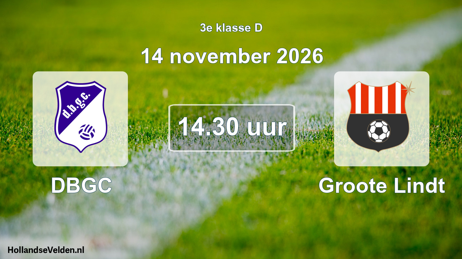 Geplande wedstrijd: DBGC - Groote Lindt (14 november 2026)