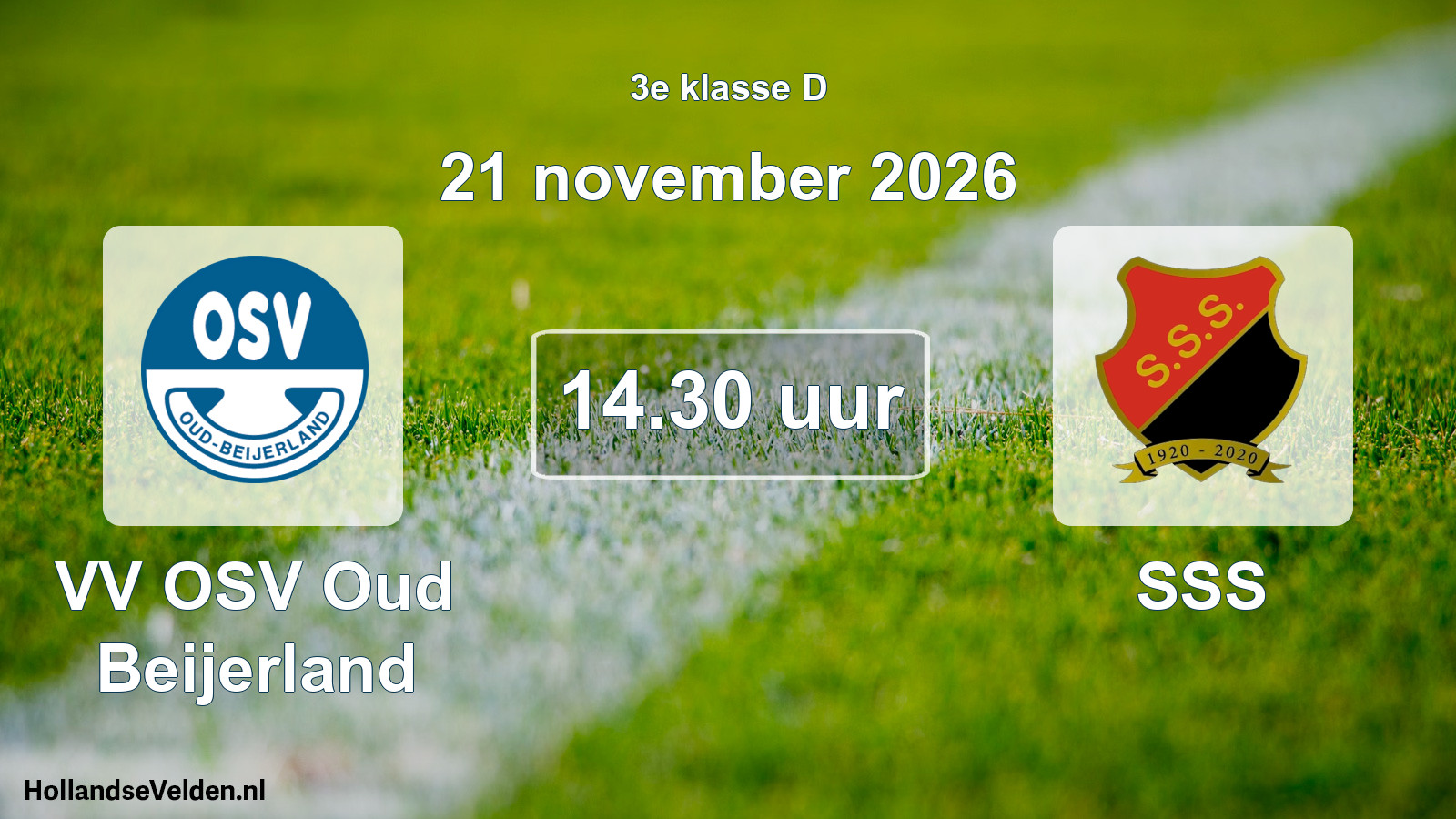 Geplande wedstrijd: VV OSV Oud Beijerland - SSS (21 november 2026)