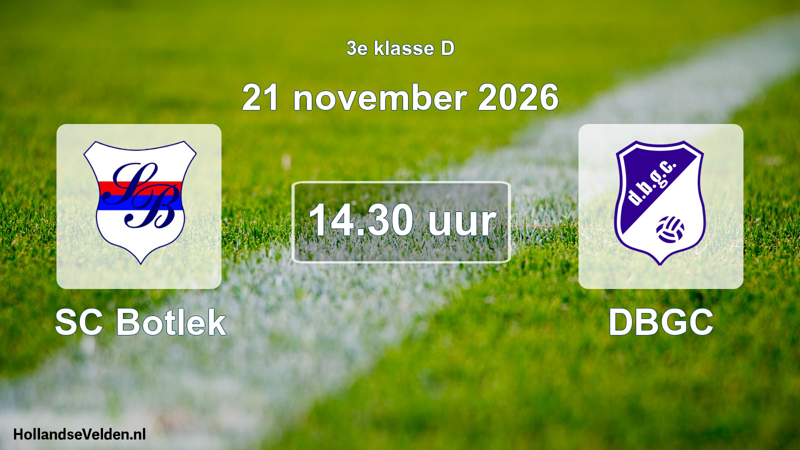Geplande wedstrijd: SC Botlek - DBGC (21 november 2026)