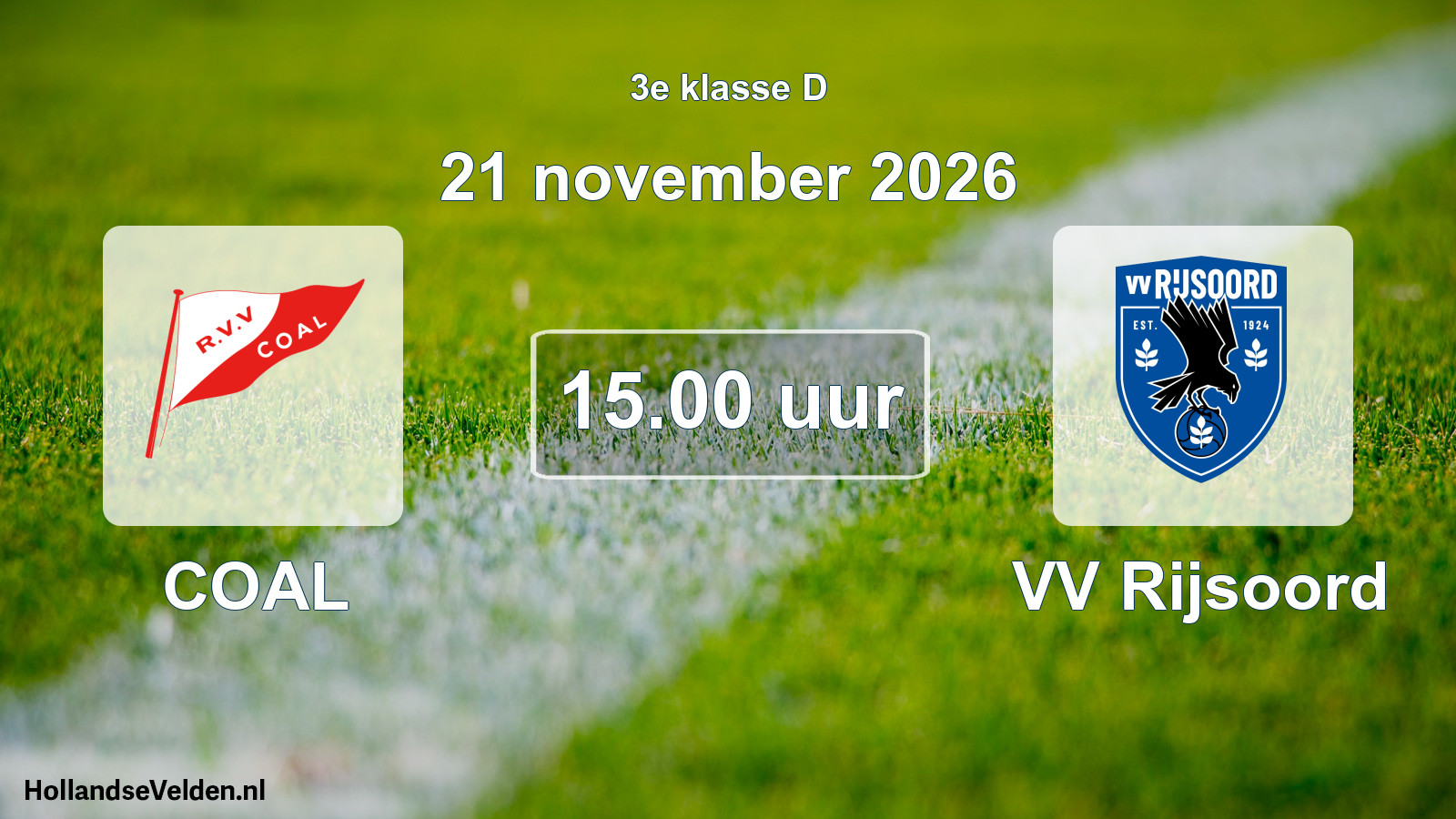 Geplande wedstrijd: COAL - VV Rijsoord (21 november 2026)