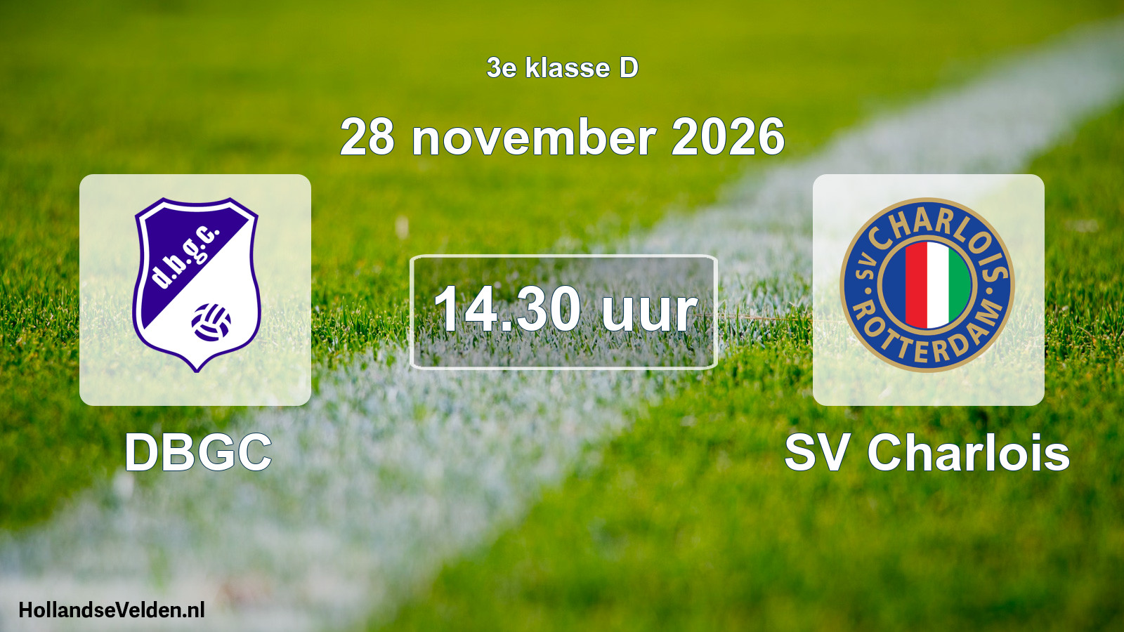 Geplande wedstrijd: DBGC - SV Charlois (28 november 2026)