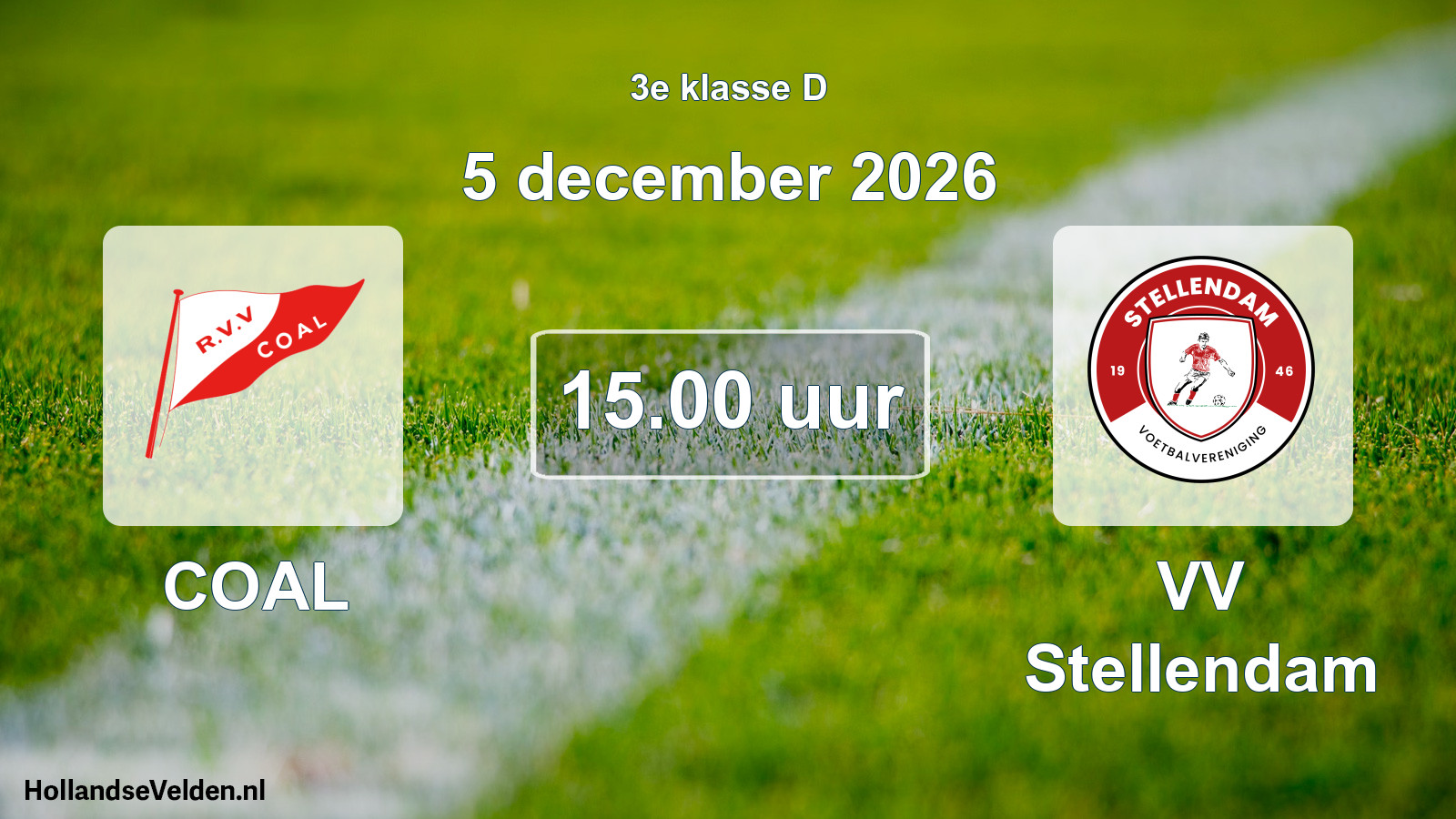 Geplande wedstrijd: COAL - VV Stellendam (5 december 2026)
