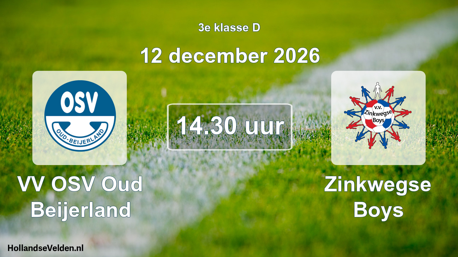 Geplande wedstrijd: VV OSV Oud Beijerland - Zinkwegse Boys (12 december 2026)