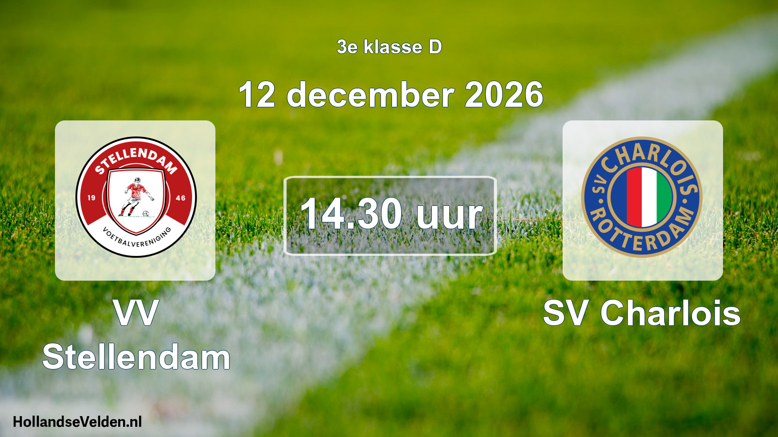 Geplande wedstrijd: VV Stellendam - SV Charlois (12 december 2026)