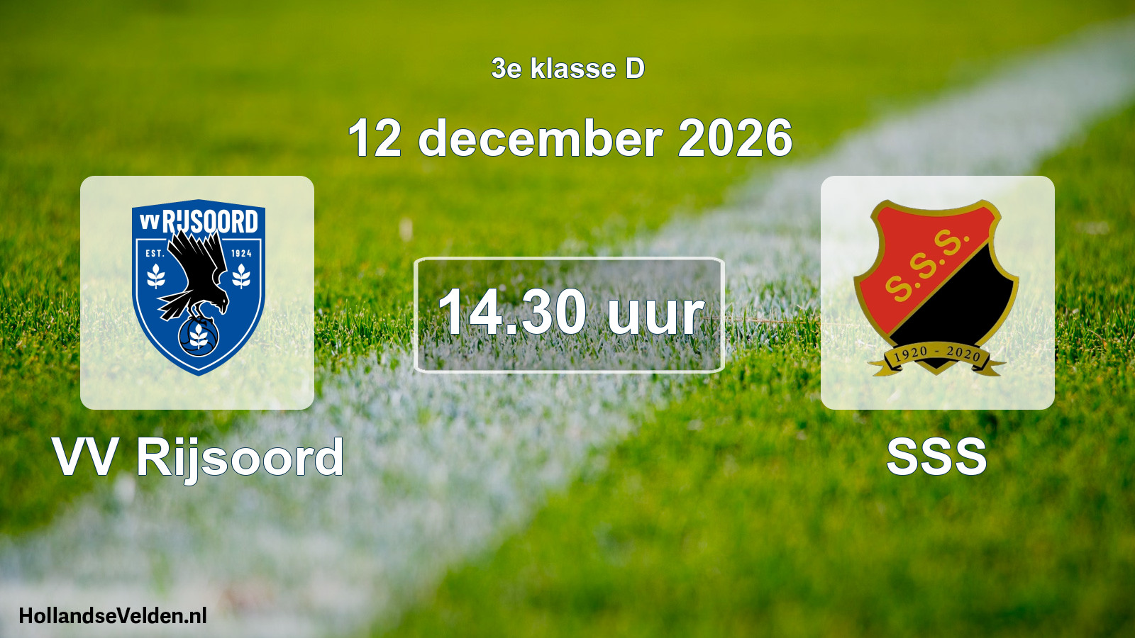 Geplande wedstrijd: VV Rijsoord - SSS (12 december 2026)
