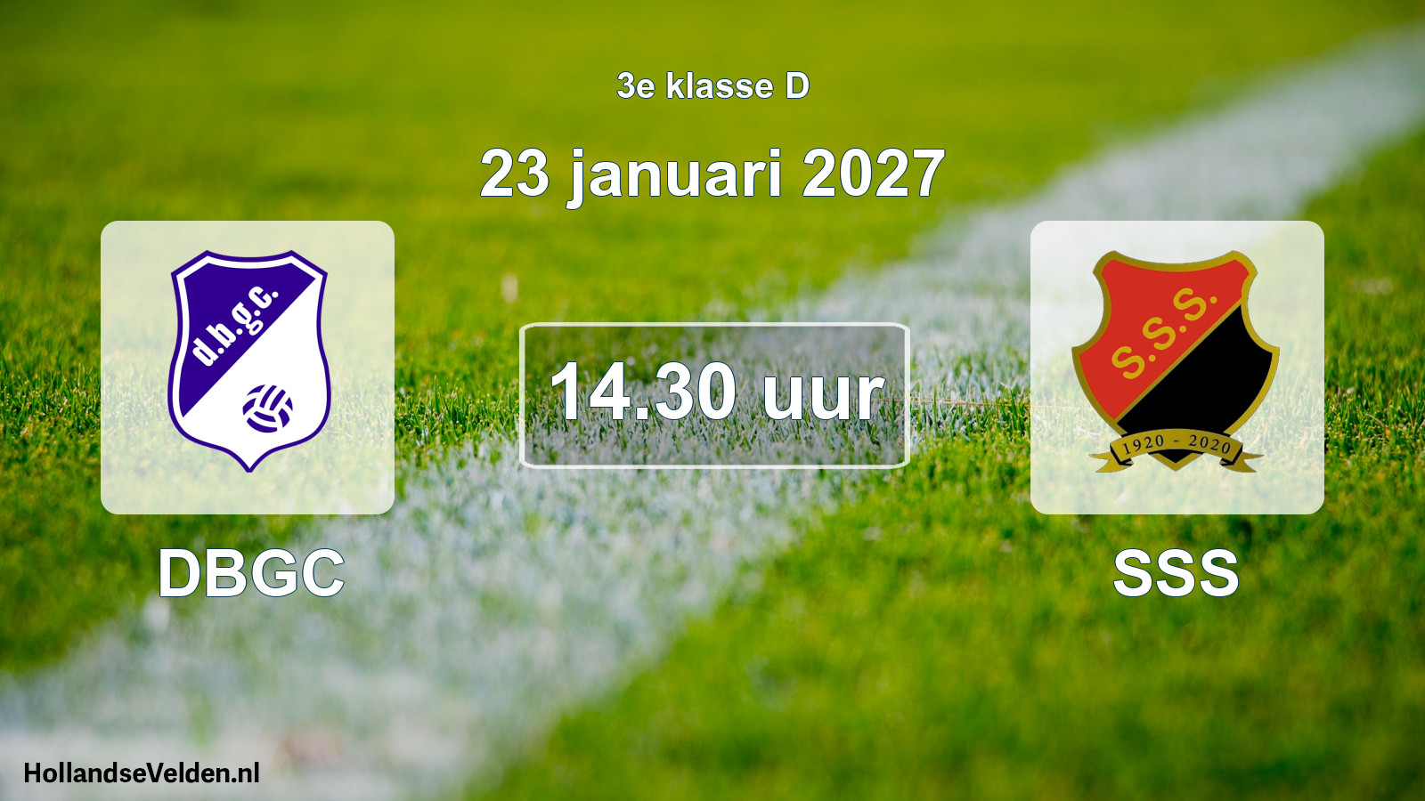 Geplande wedstrijd: DBGC - SSS (23 januari 2027)