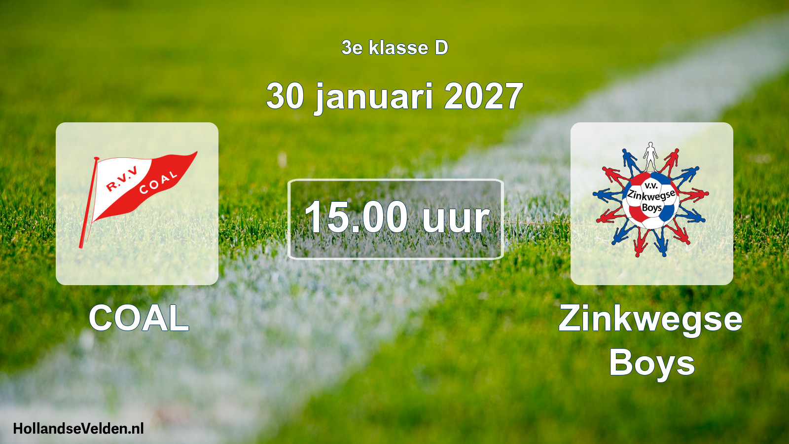Geplande wedstrijd: COAL - Zinkwegse Boys (30 januari 2027)