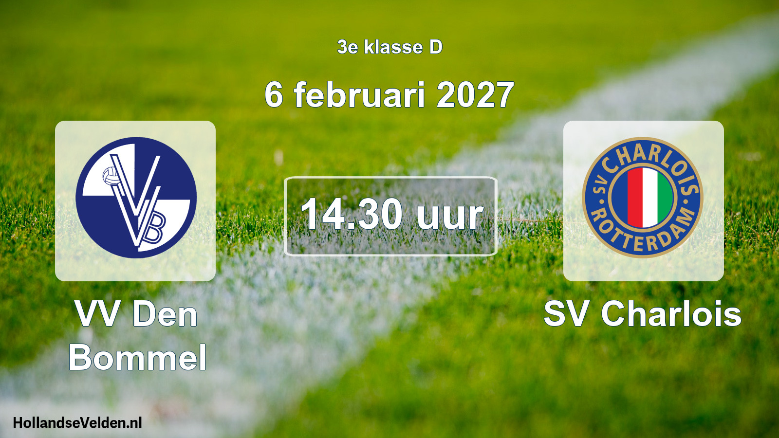 Geplande wedstrijd: VV Den Bommel - SV Charlois (6 februari 2027)