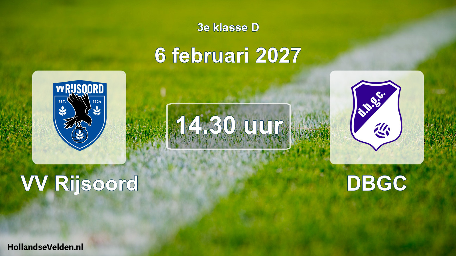 Geplande wedstrijd: VV Rijsoord - DBGC (6 februari 2027)