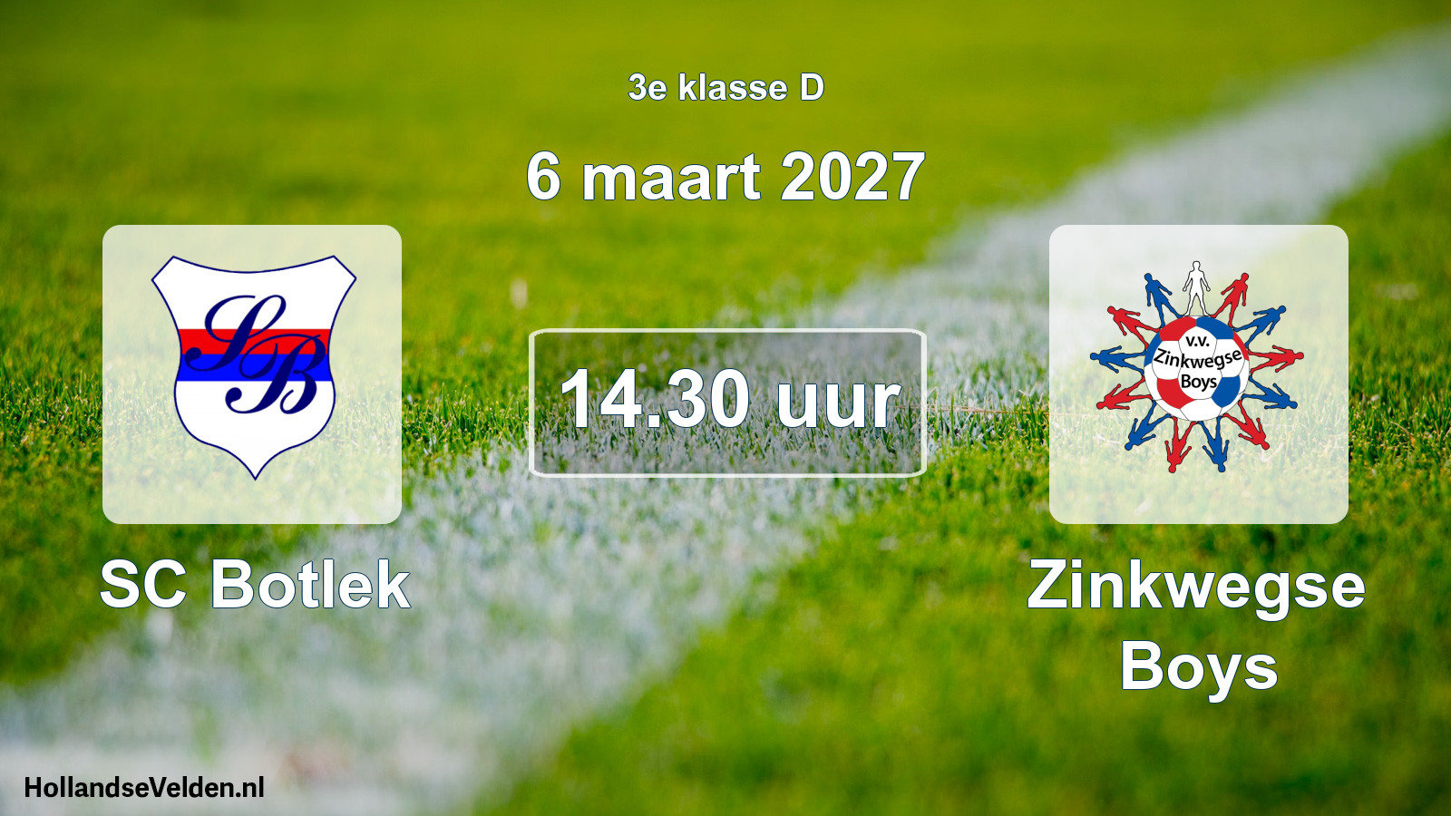 Geplande wedstrijd: SC Botlek - Zinkwegse Boys (6 maart 2027)