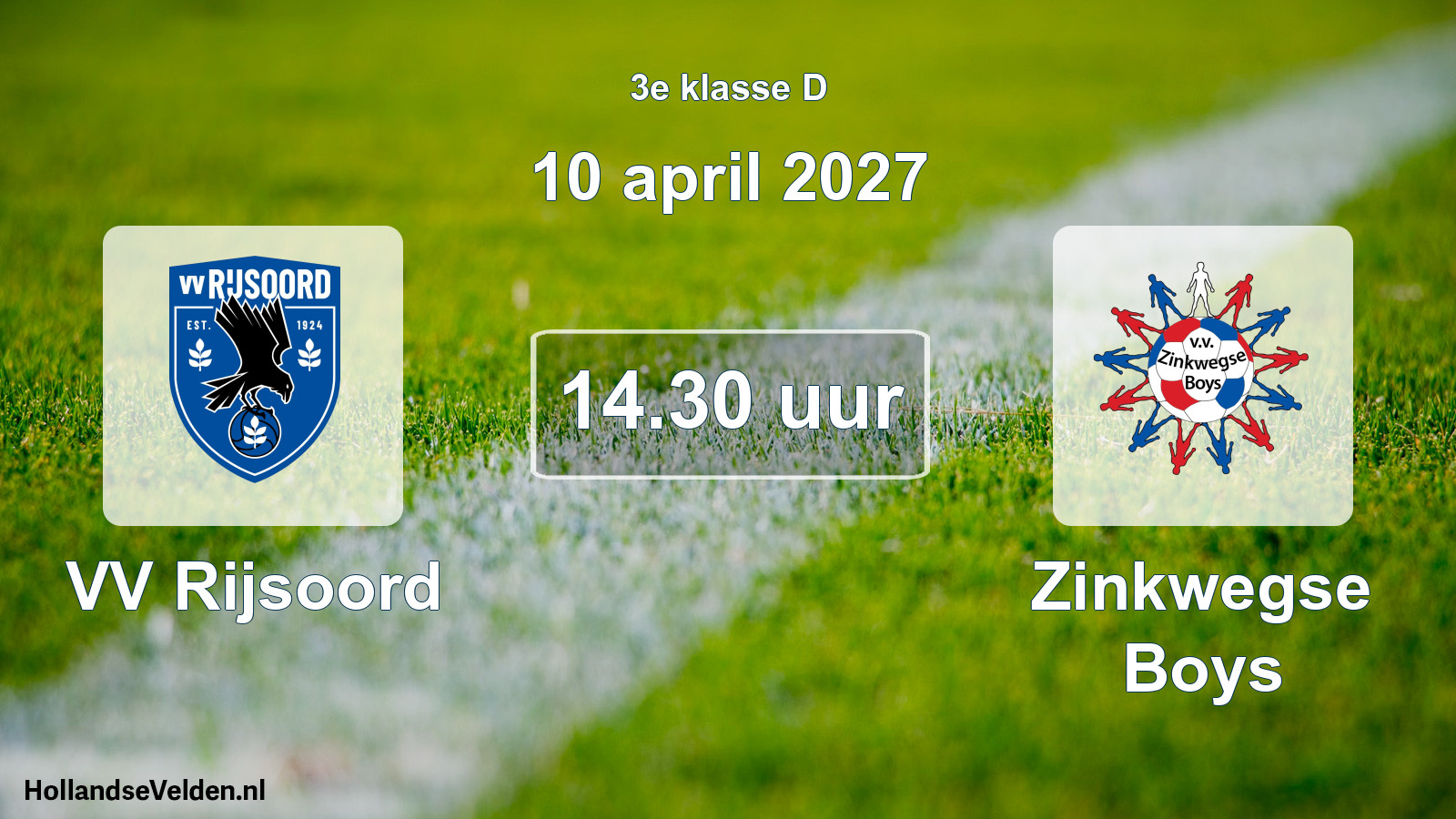 Geplande wedstrijd: VV Rijsoord - Zinkwegse Boys (10 april 2027)