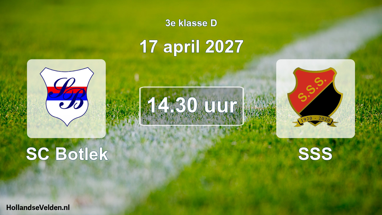 Geplande wedstrijd: SC Botlek - SSS (17 april 2027)