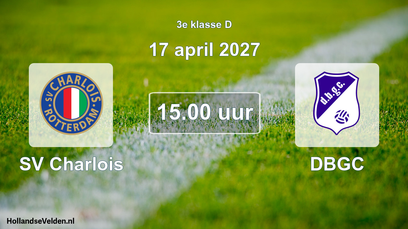 Geplande wedstrijd: SV Charlois - DBGC (17 april 2027)