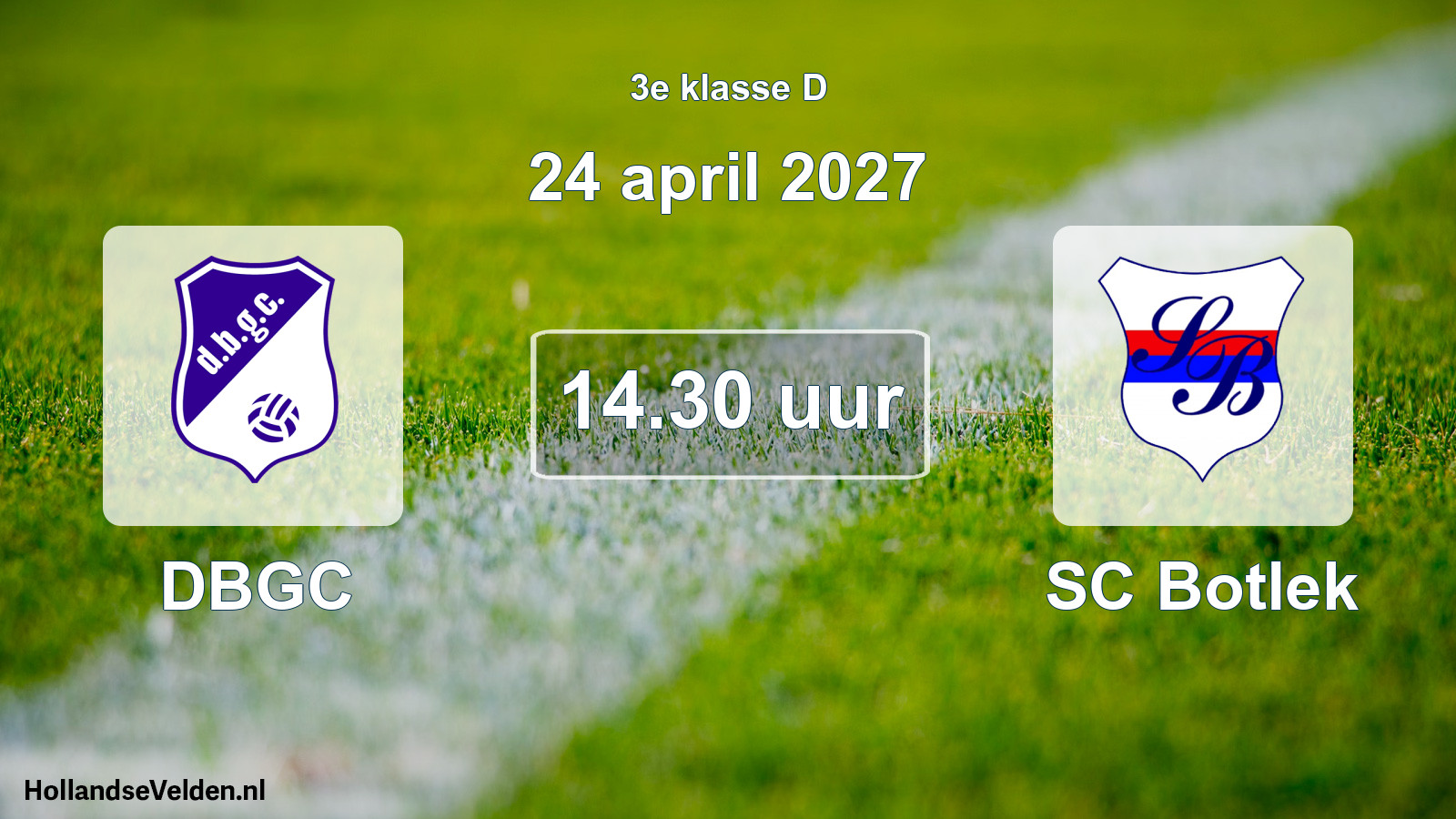 Geplande wedstrijd: DBGC - SC Botlek (24 april 2027)