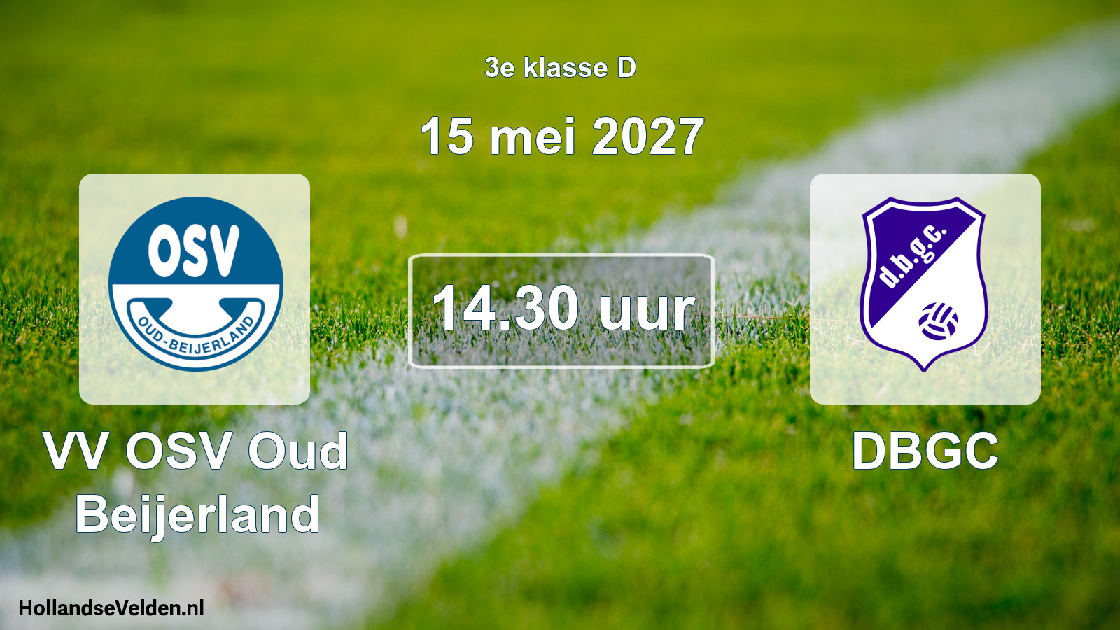 Geplande wedstrijd: VV OSV Oud Beijerland - DBGC (15 mei 2027)