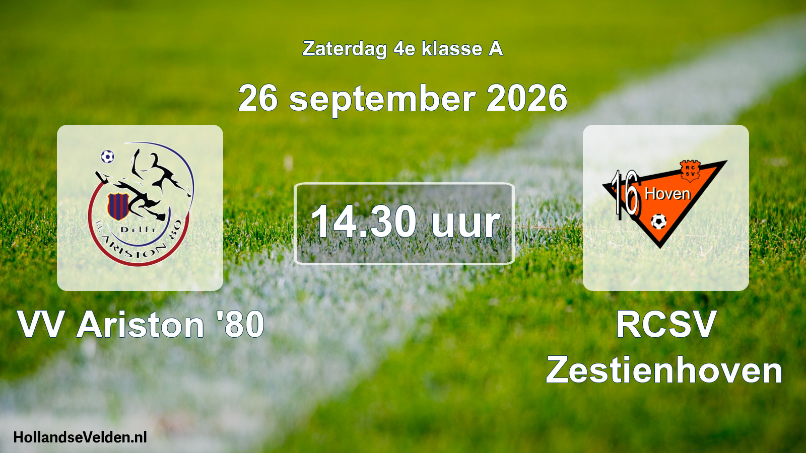 Scheduled Match: VV Ariston '80 - RCSV Zestienhoven (26 September 2026)
