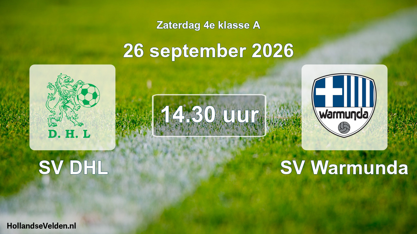 Geplande wedstrijd: SV DHL - SV Warmunda (26 september 2026)