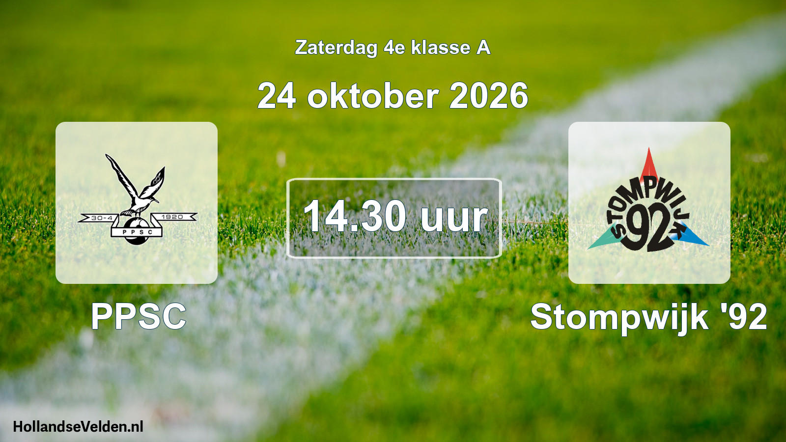 Geplande wedstrijd: PPSC - Stompwijk '92 (24 oktober 2026)
