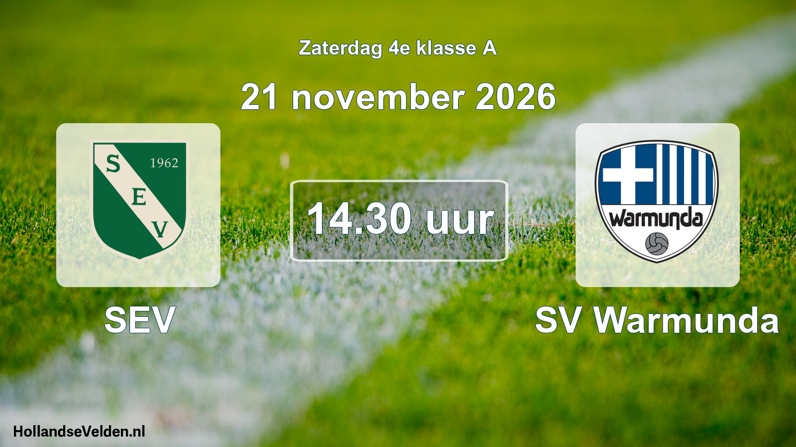 Geplande wedstrijd: SEV - SV Warmunda (21 november 2026)