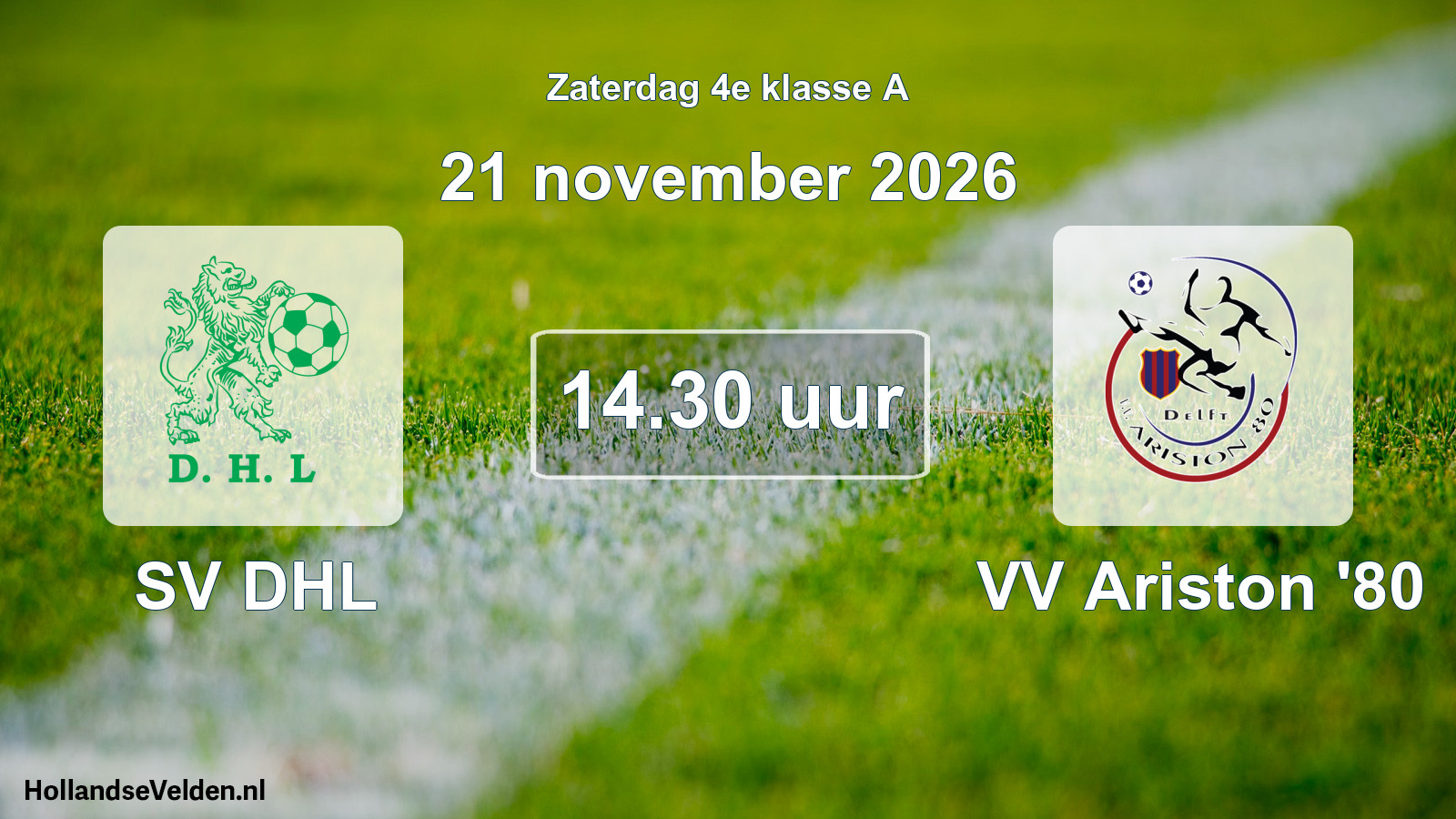Geplande wedstrijd: SV DHL - VV Ariston '80 (21 november 2026)