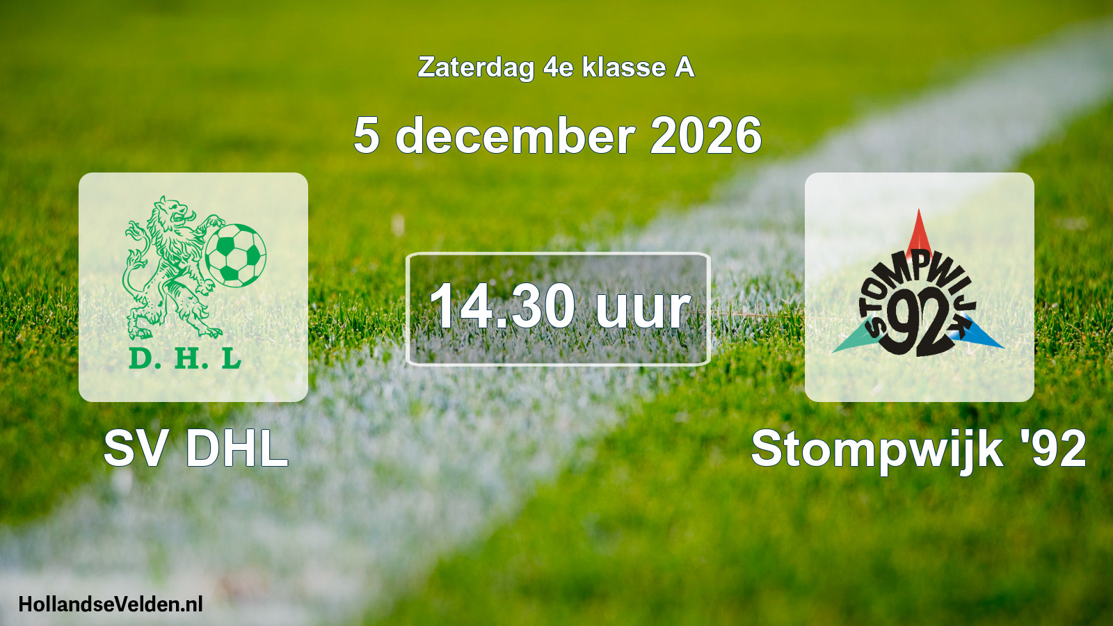 Geplande wedstrijd: SV DHL - Stompwijk '92 (5 december 2026)