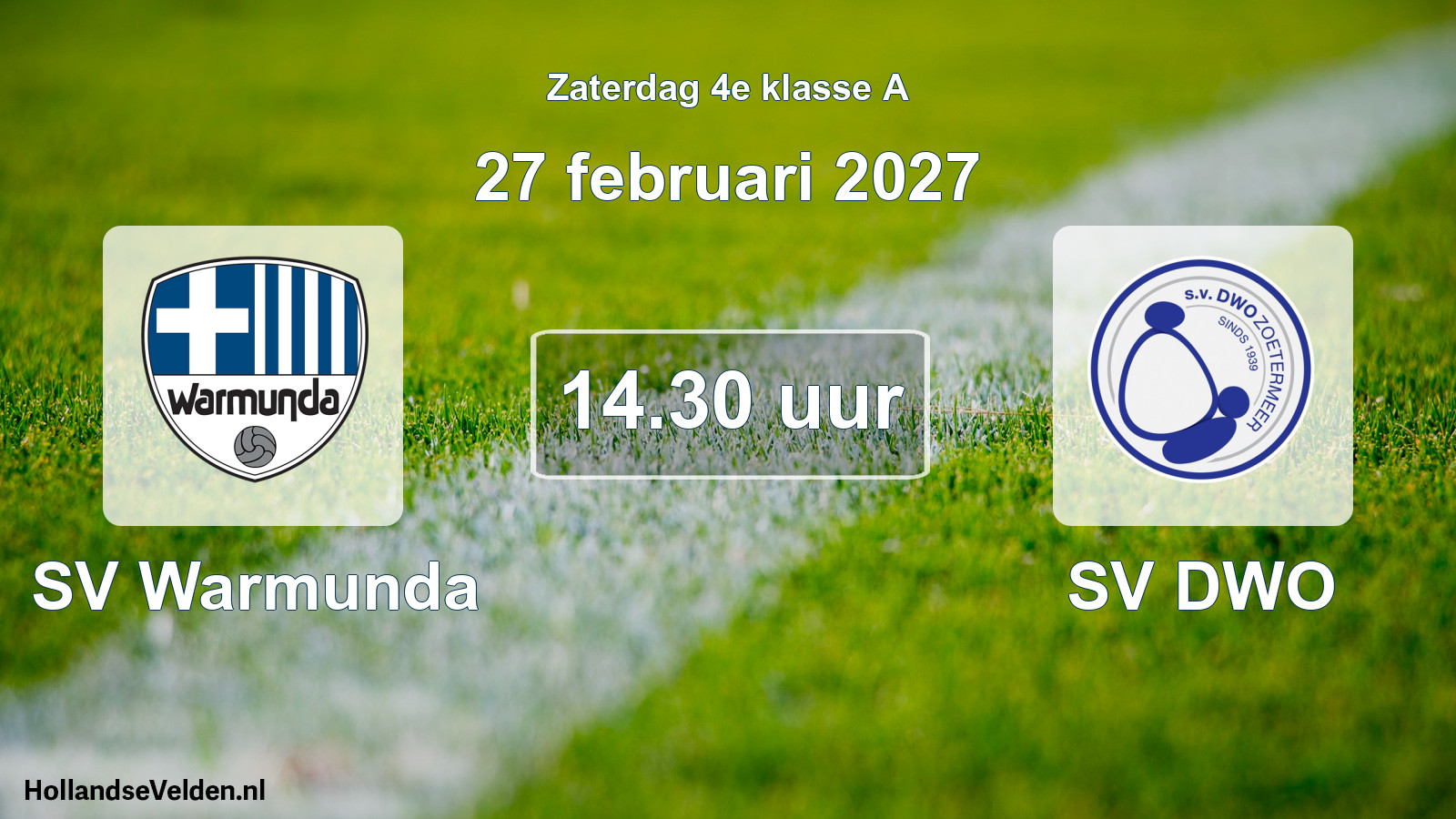 Geplande wedstrijd: SV Warmunda - SV DWO (27 februari 2027)