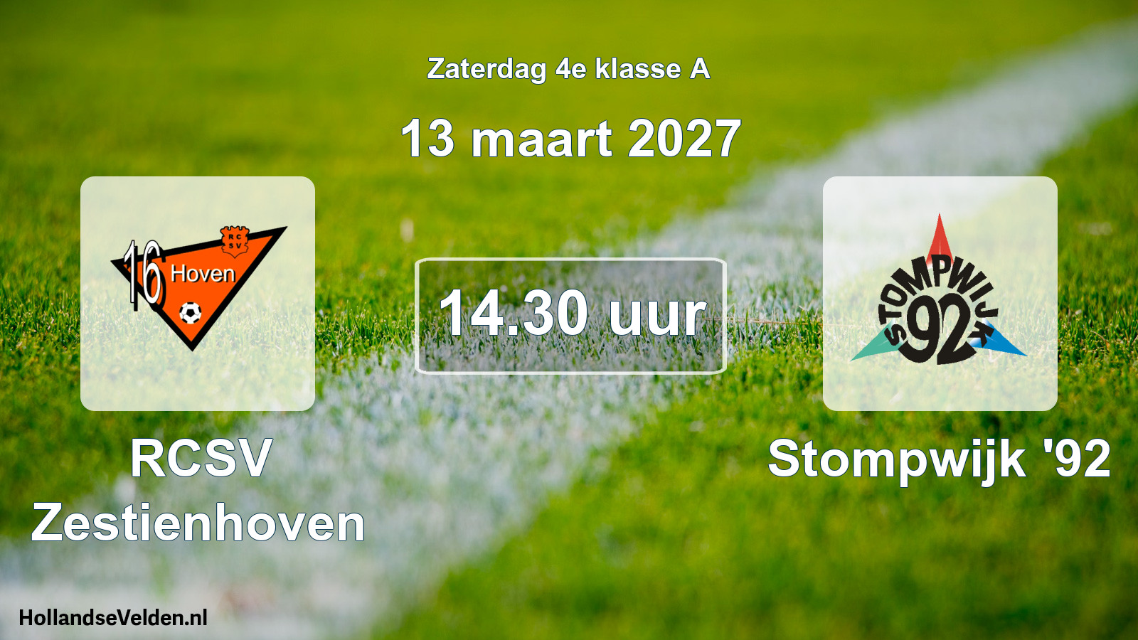 Geplande wedstrijd: RCSV Zestienhoven - Stompwijk '92 (13 maart 2027)