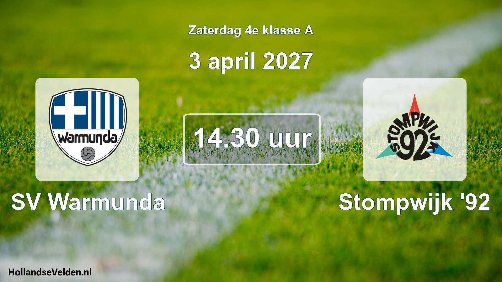 Geplande wedstrijd: SV Warmunda - Stompwijk '92 (3 april 2027)